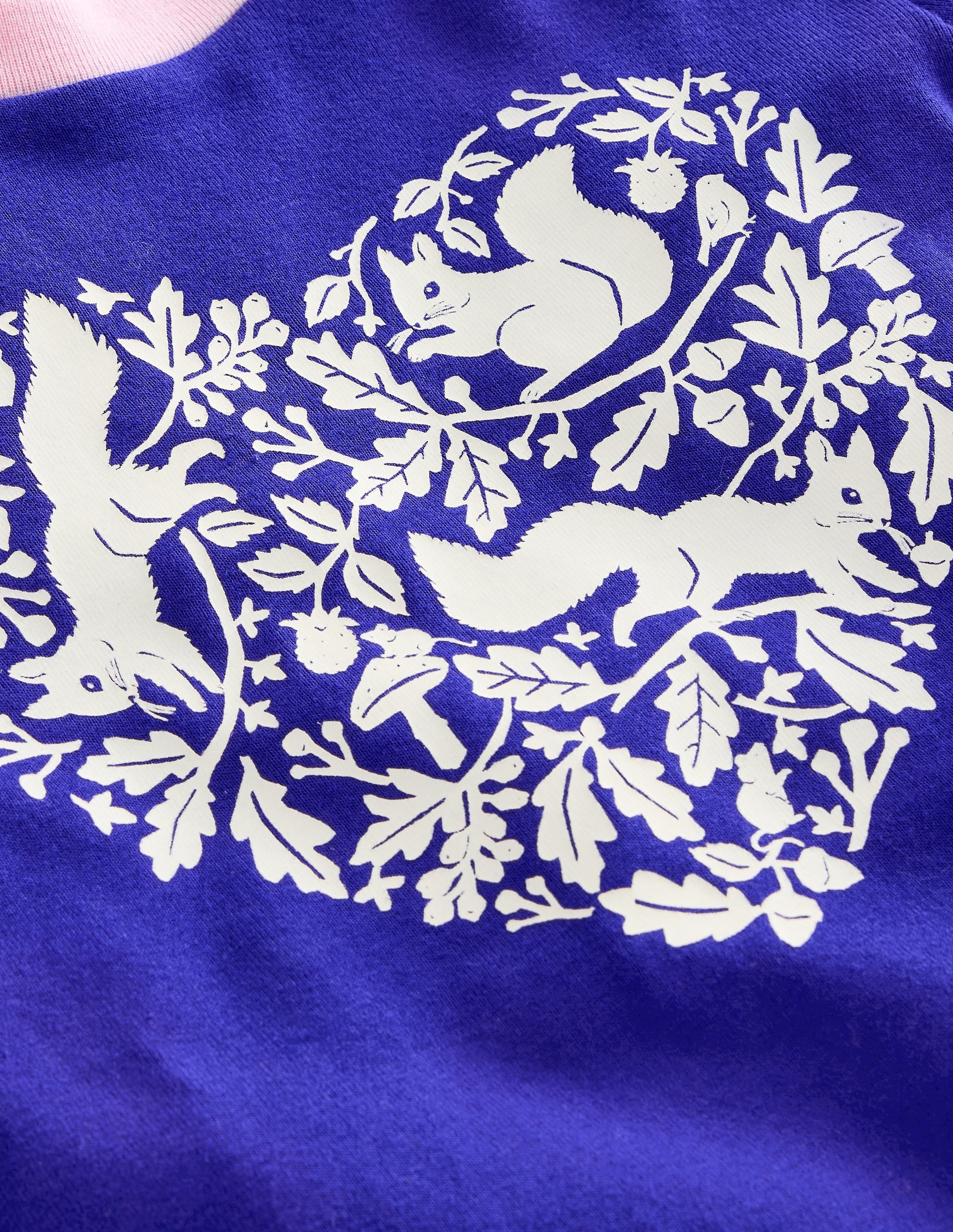 Snug Long John Pajamas-Sapphire Blue Squirrel - Image 3