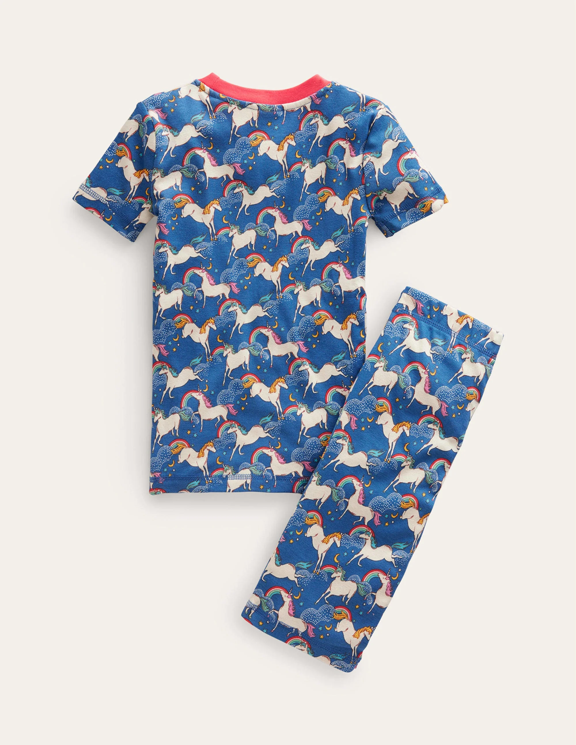 Snug Short John Pajamas-Bluejay Rainbow Unicorns - Image 2