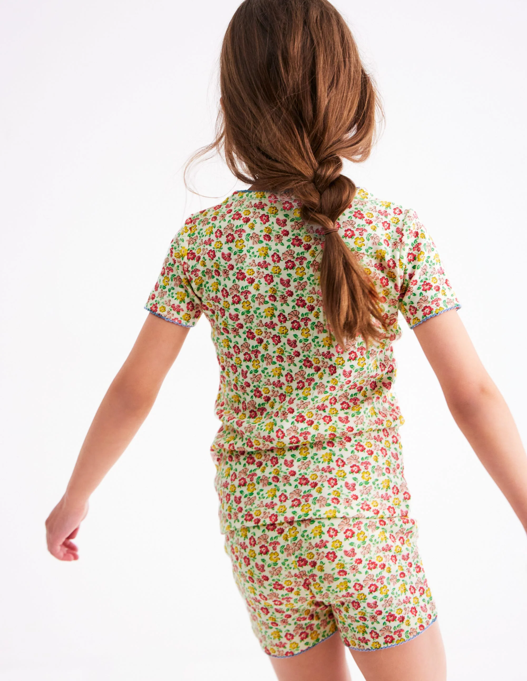 Snug Short John Pajamas-Multi Summer Flowerbed - Image 2
