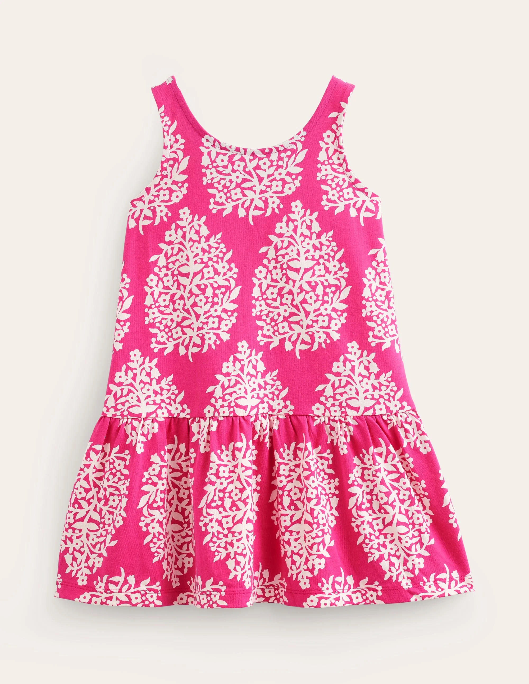 Strappy Drop Waist Dress-Pink Woodblock