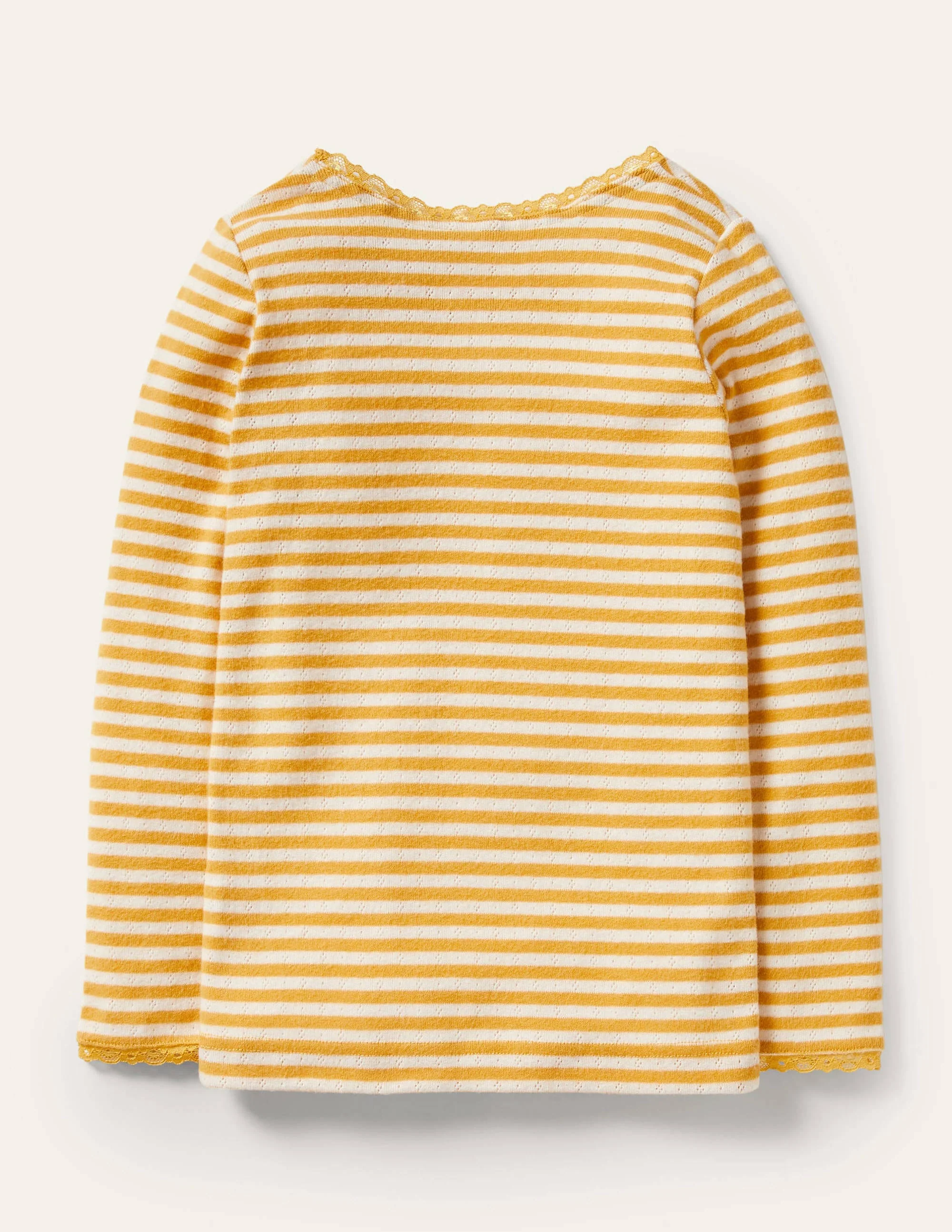 Supersoft Pointelle T-shirt-Honeycomb Yellow/ Ivory - Image 2