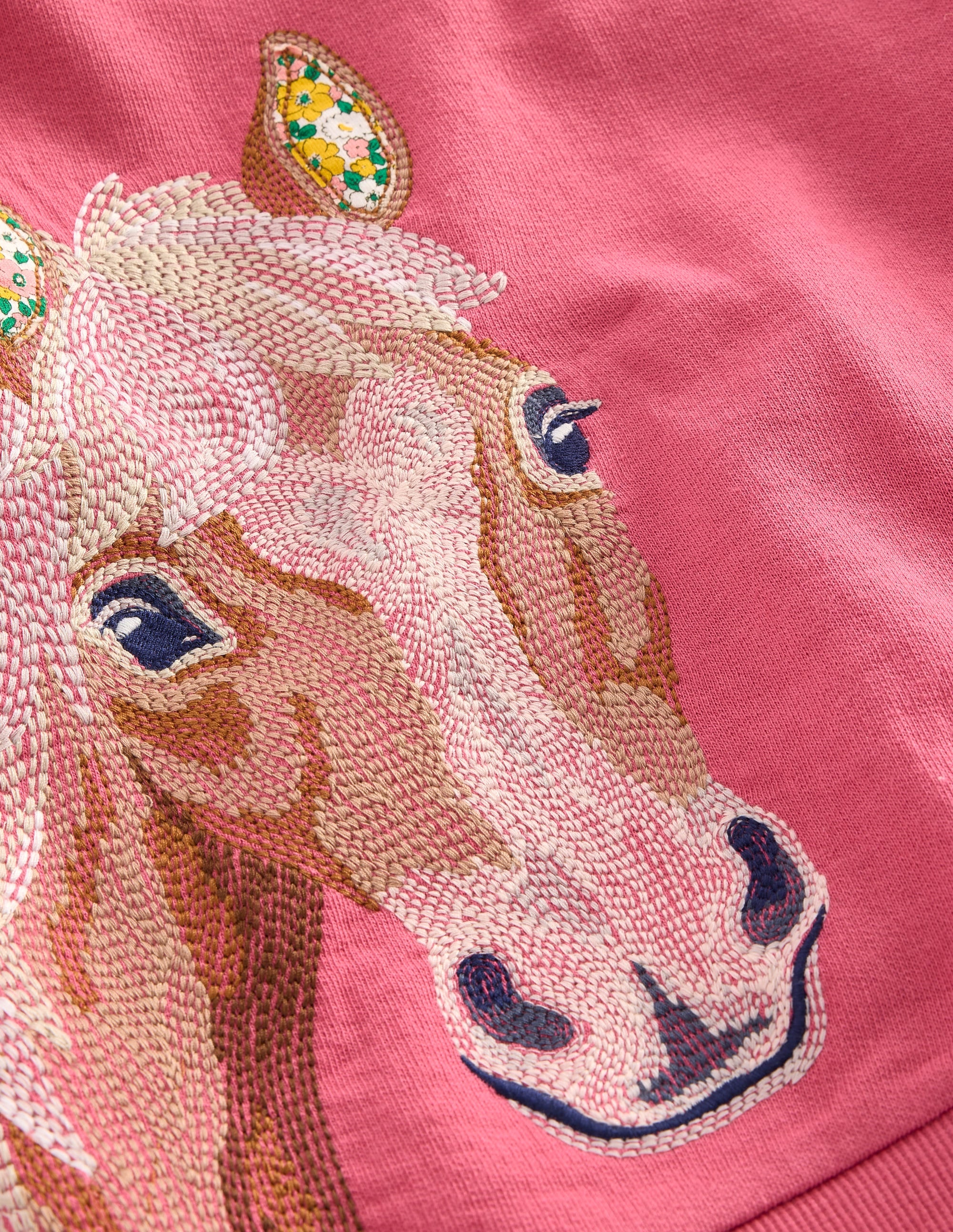Superstitch Sweatshirt-Rose Pink Horse - Image 3