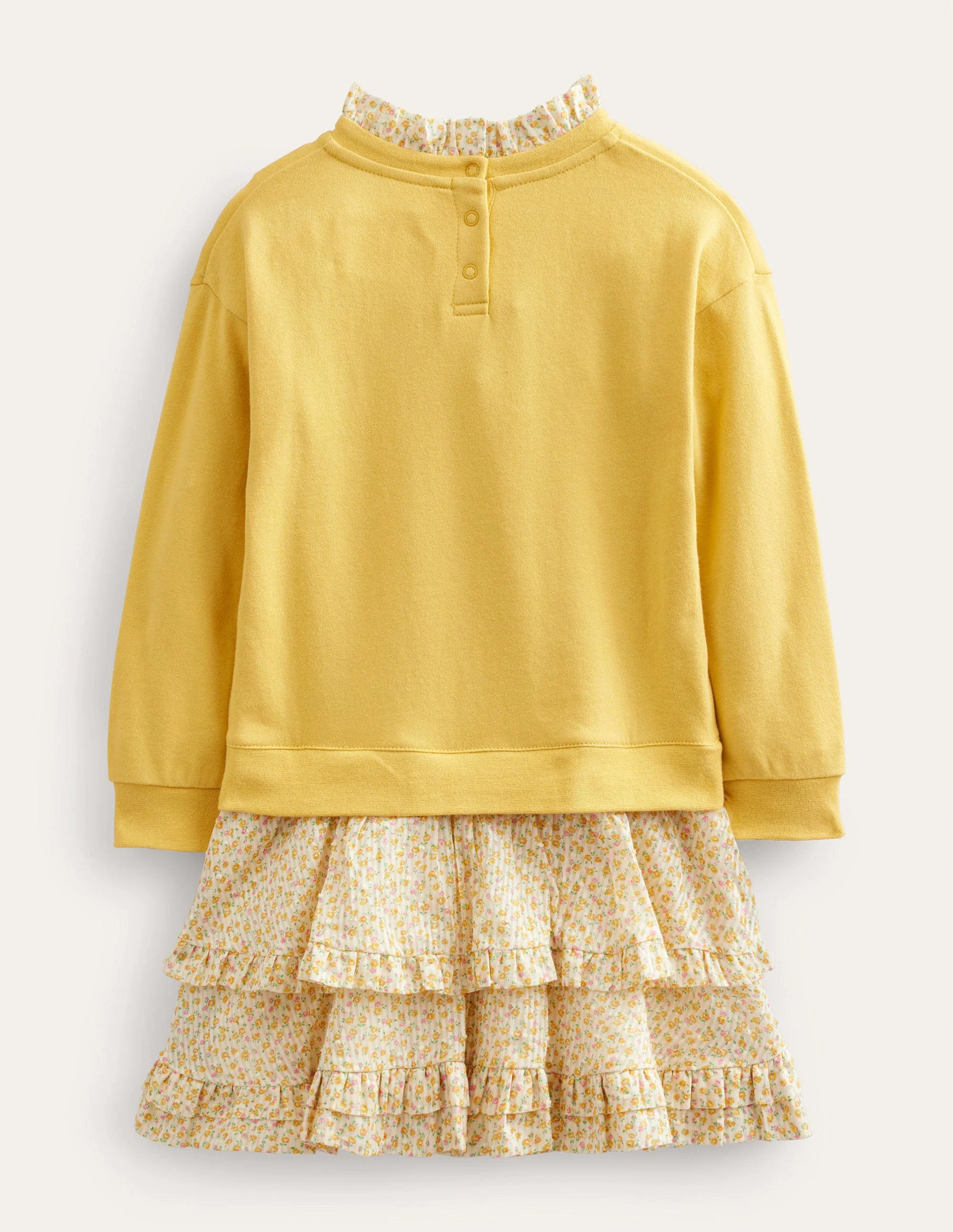 Sweat Woven Mix Dress-Sweet Honeycomb Yellow - Image 2