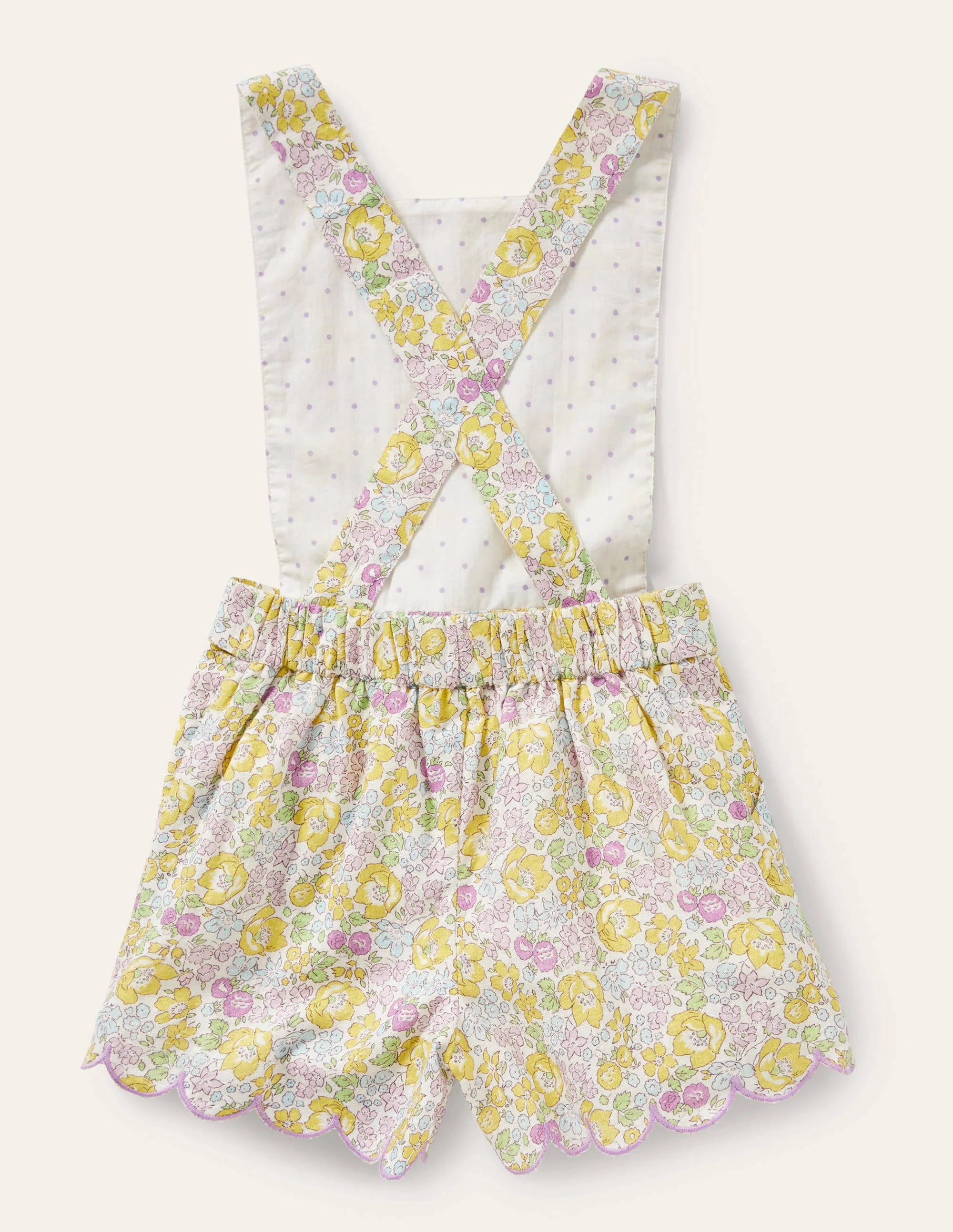 Tie-waist Scallop Romper-Lilac Ditsy Floral