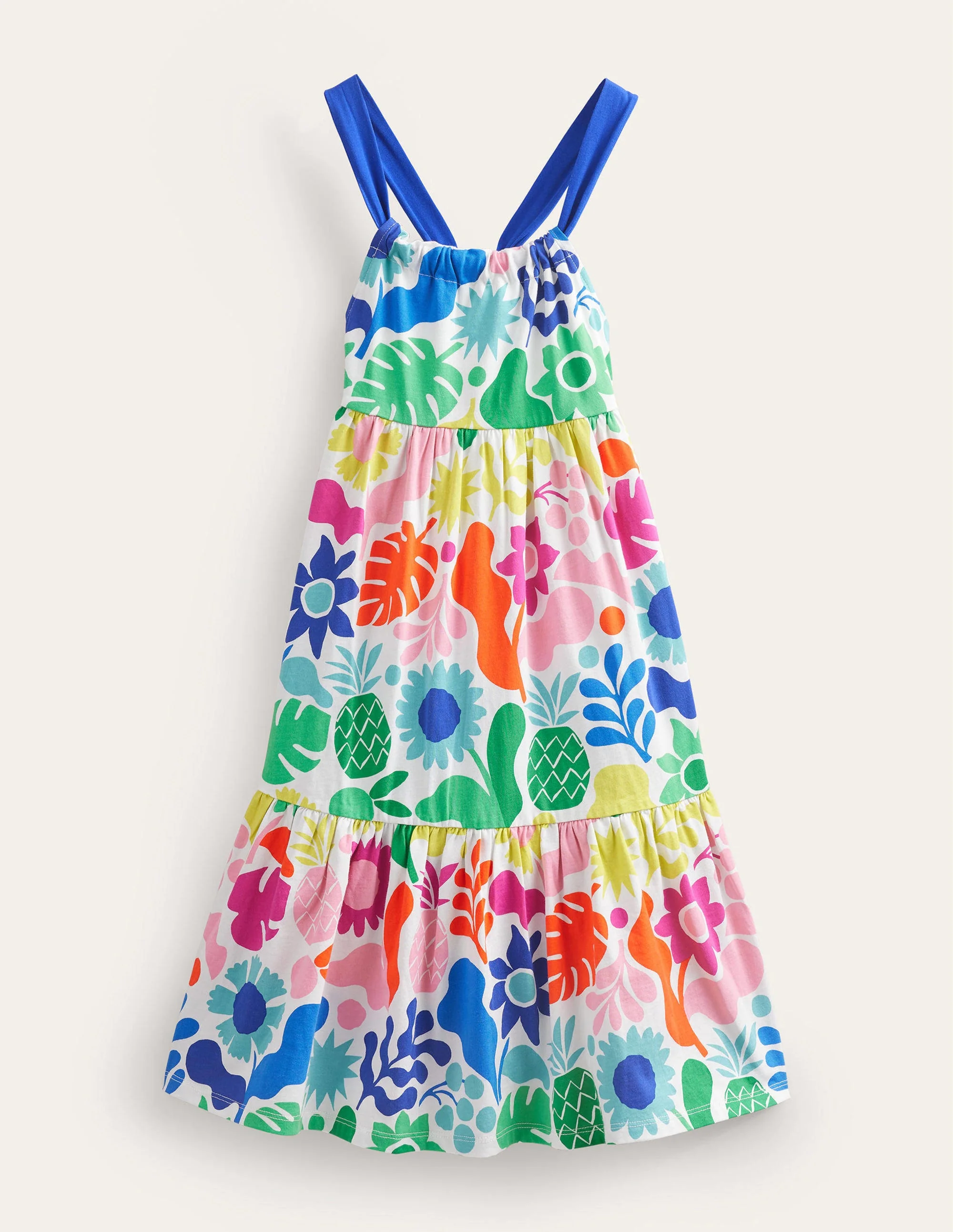 Tiered Jersey Maxi Dress-Multi Holiday Floral