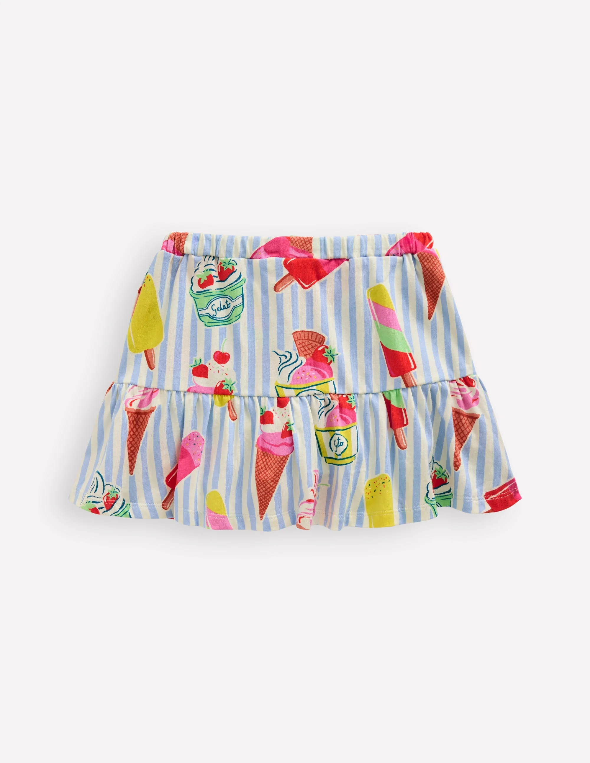 Tiered Jersey Skort-Vintage Blue Ice Cream Stripe - Image 2