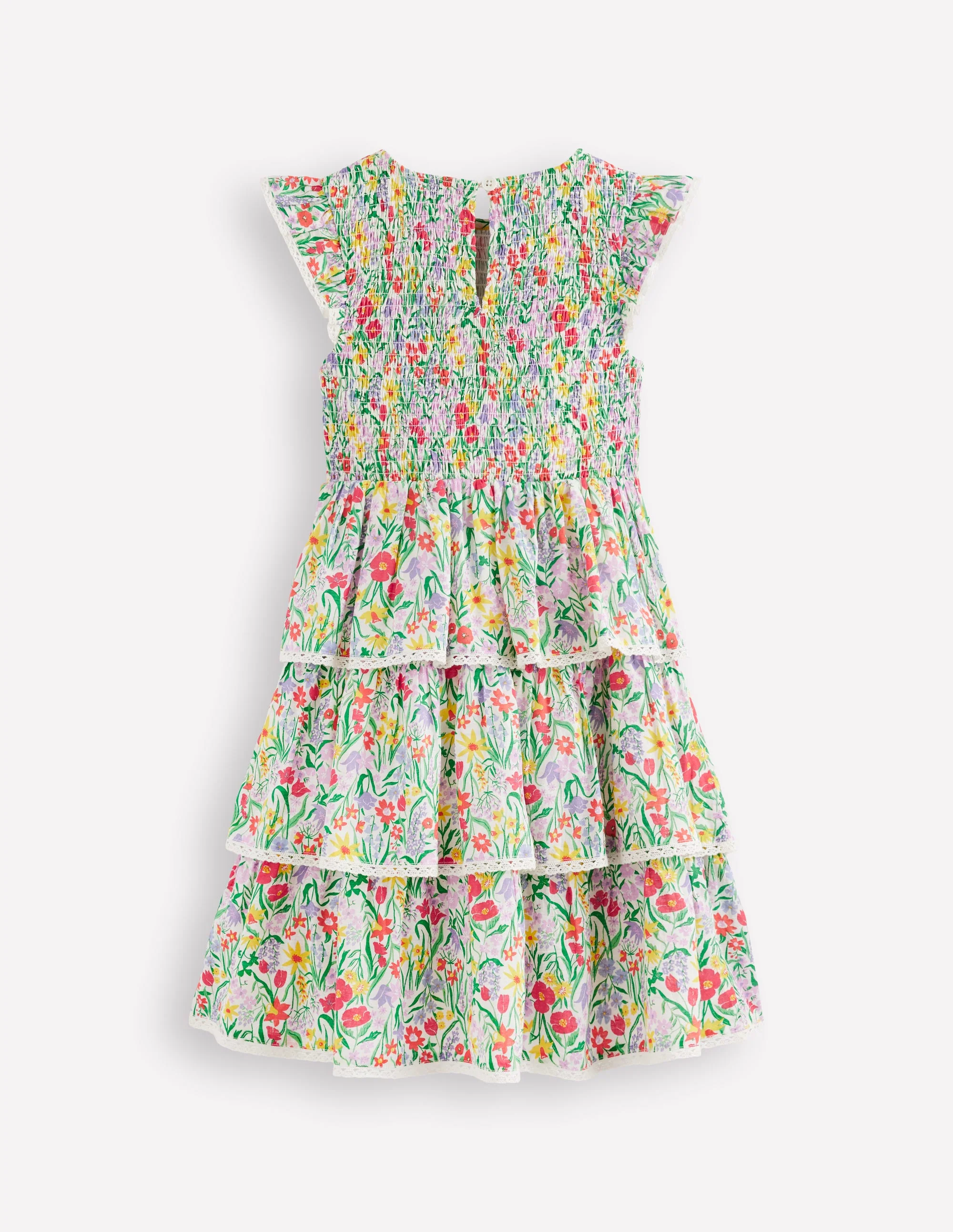 Tiered Lace Trim Dress-Multi Spring Floral - Image 2