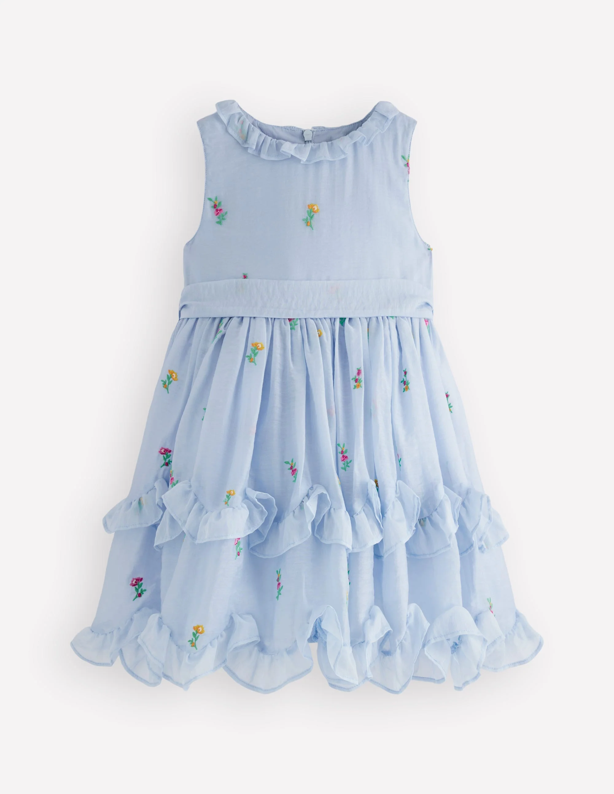 Tiered Ruffle Occasion Dress-Misty Blue - Image 3