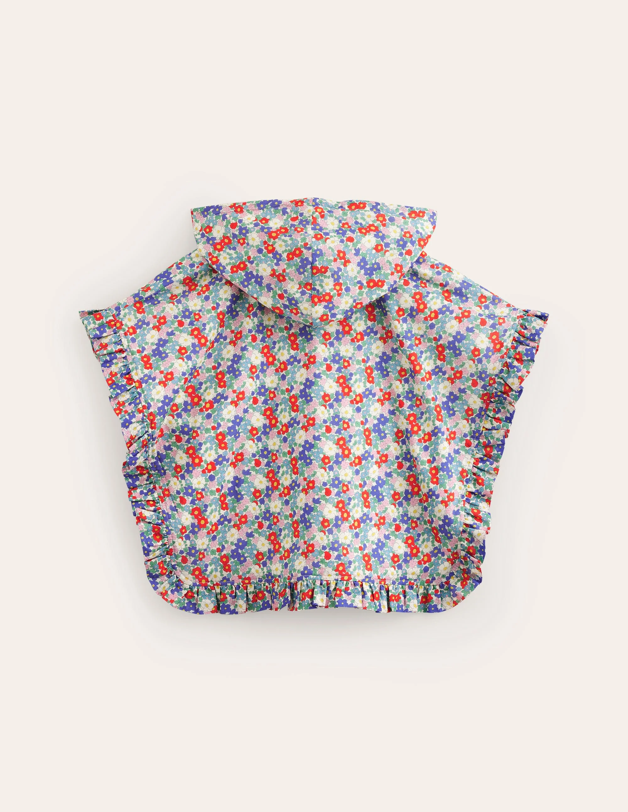 Towelling Poncho Hoodie-Multi Nautical Floral - Image 2