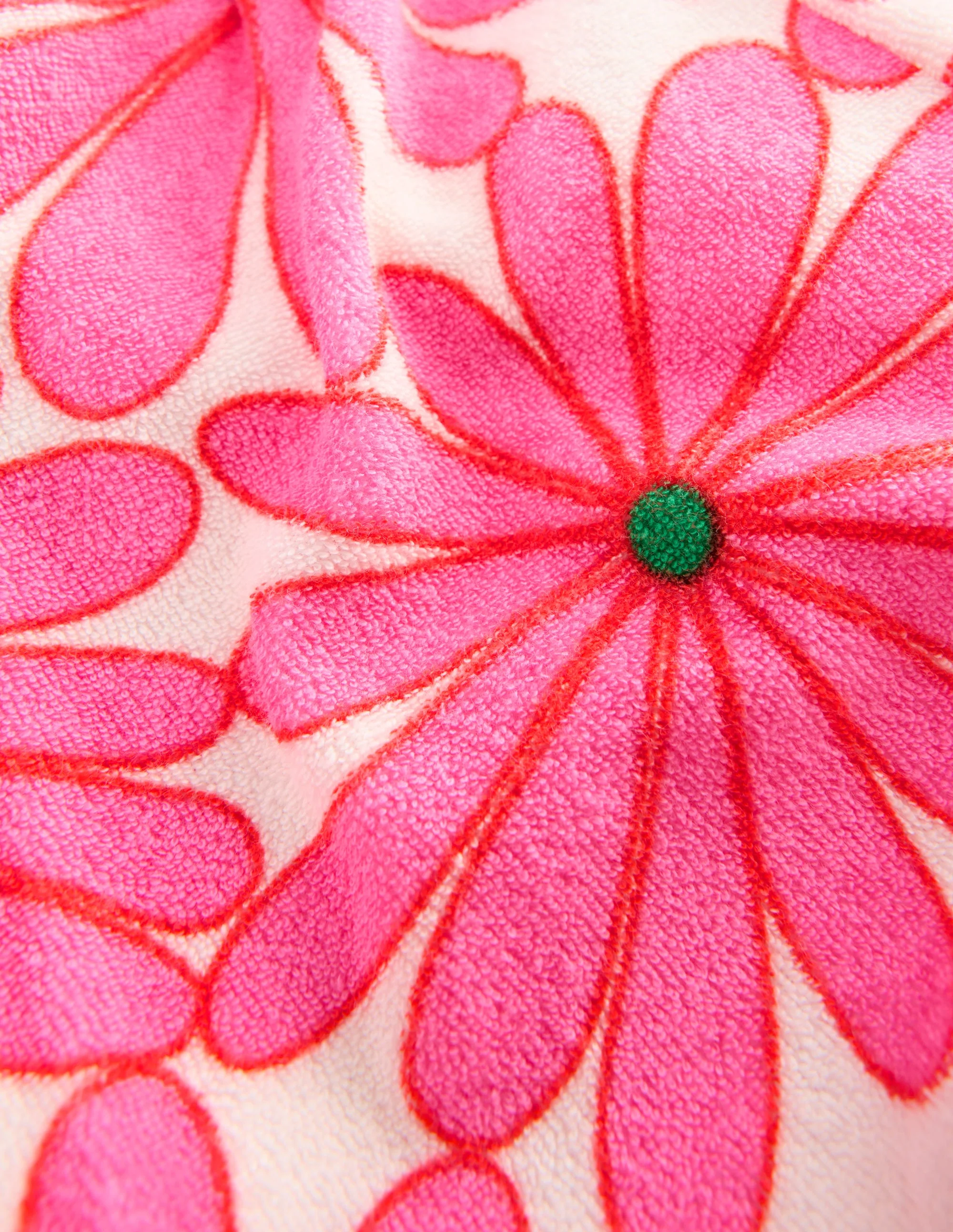 Towelling Ruffle Shorts-Festival Pink Giant Daisy - Image 3