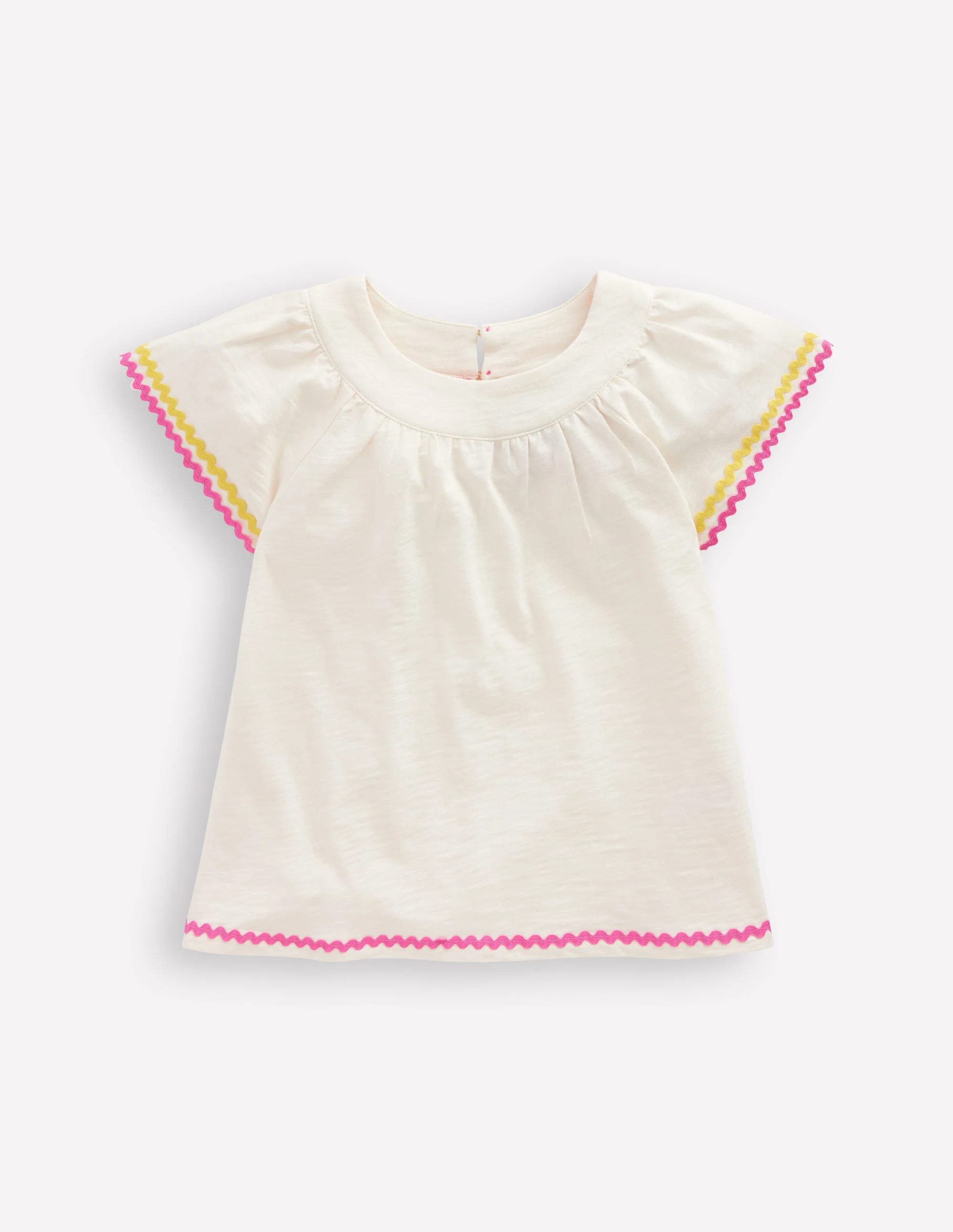 Trim Detail Pretty Top-Soft Ivory