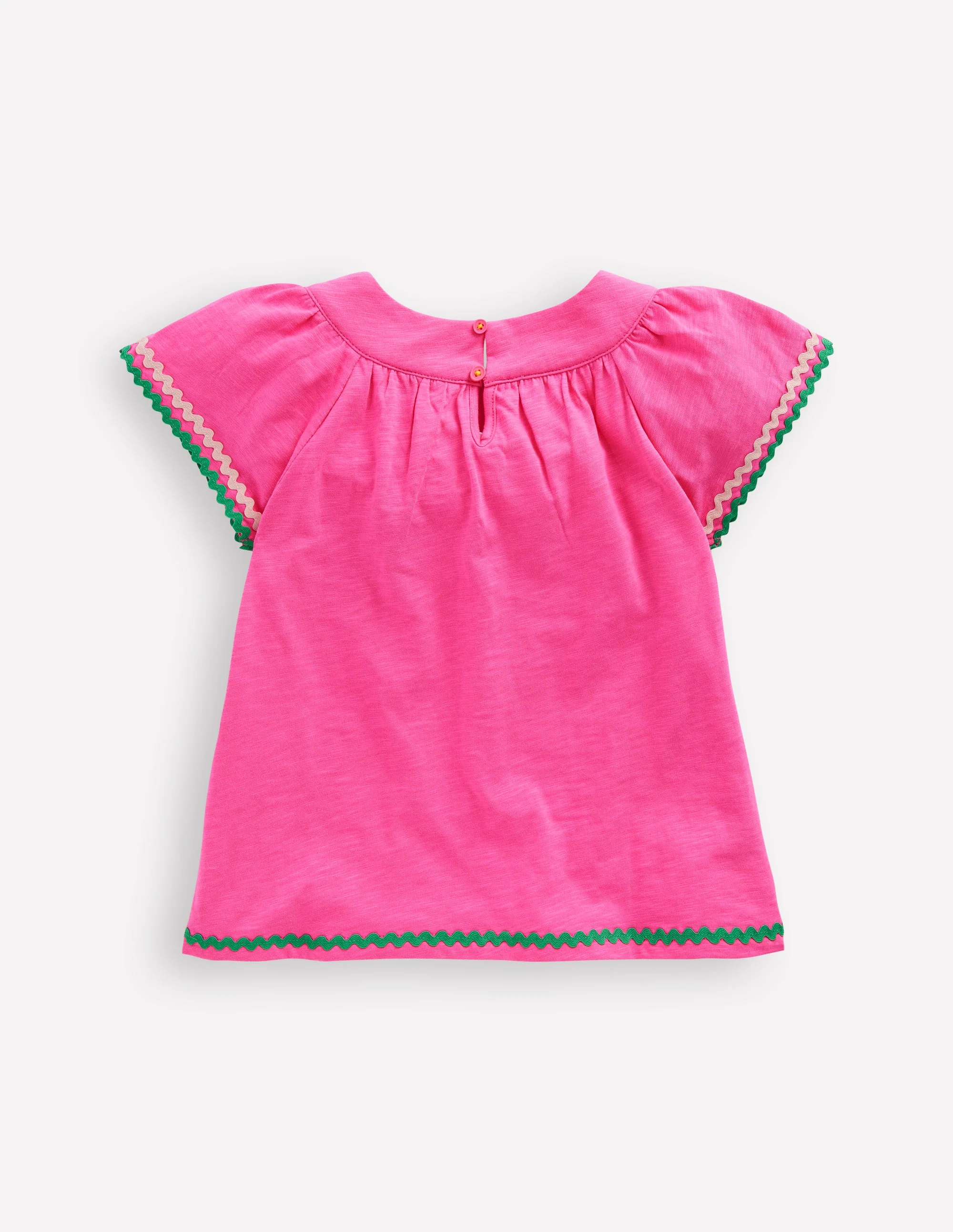 Trim Detail Pretty Top-Sorbet Pink - Image 2