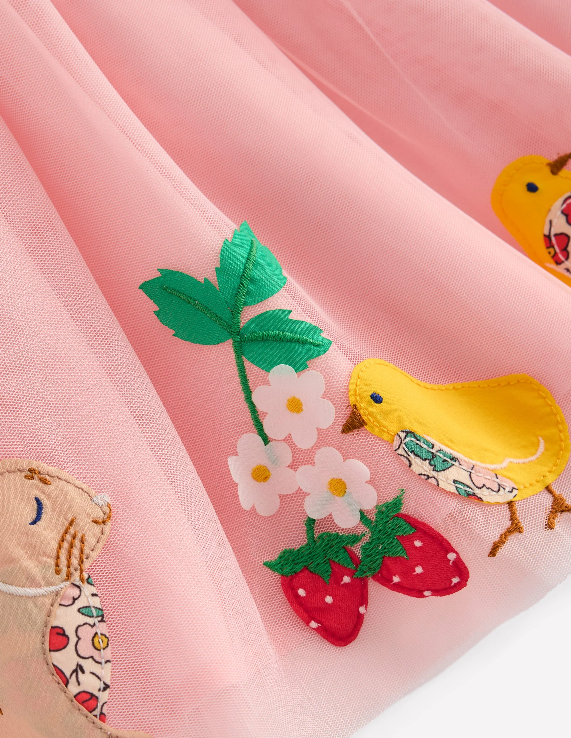 Tulle Applique Skirt-French Pink Bunnies - Image 3