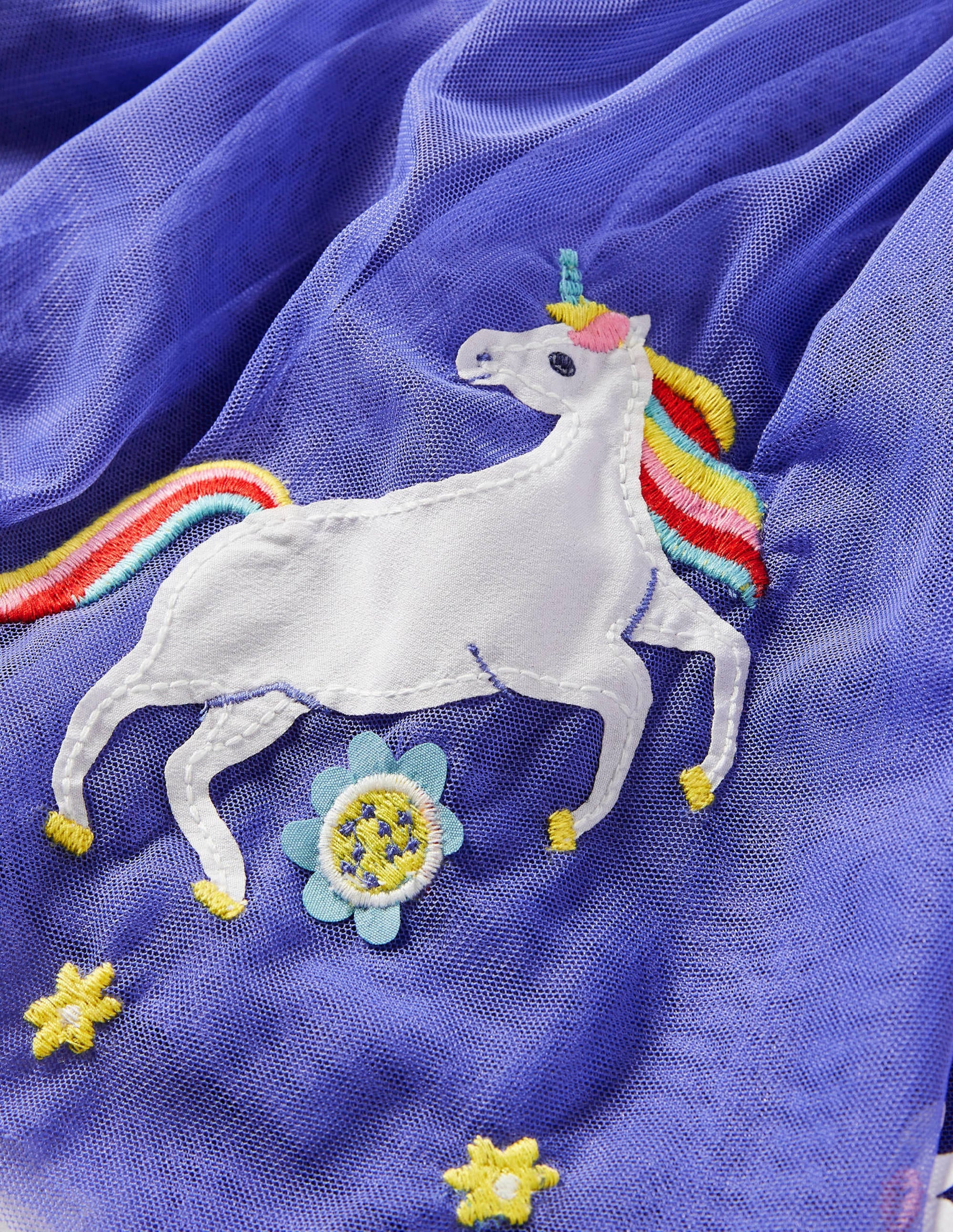 Tulle Hem Skirt-Bluebell Blue Unicorn - Image 3