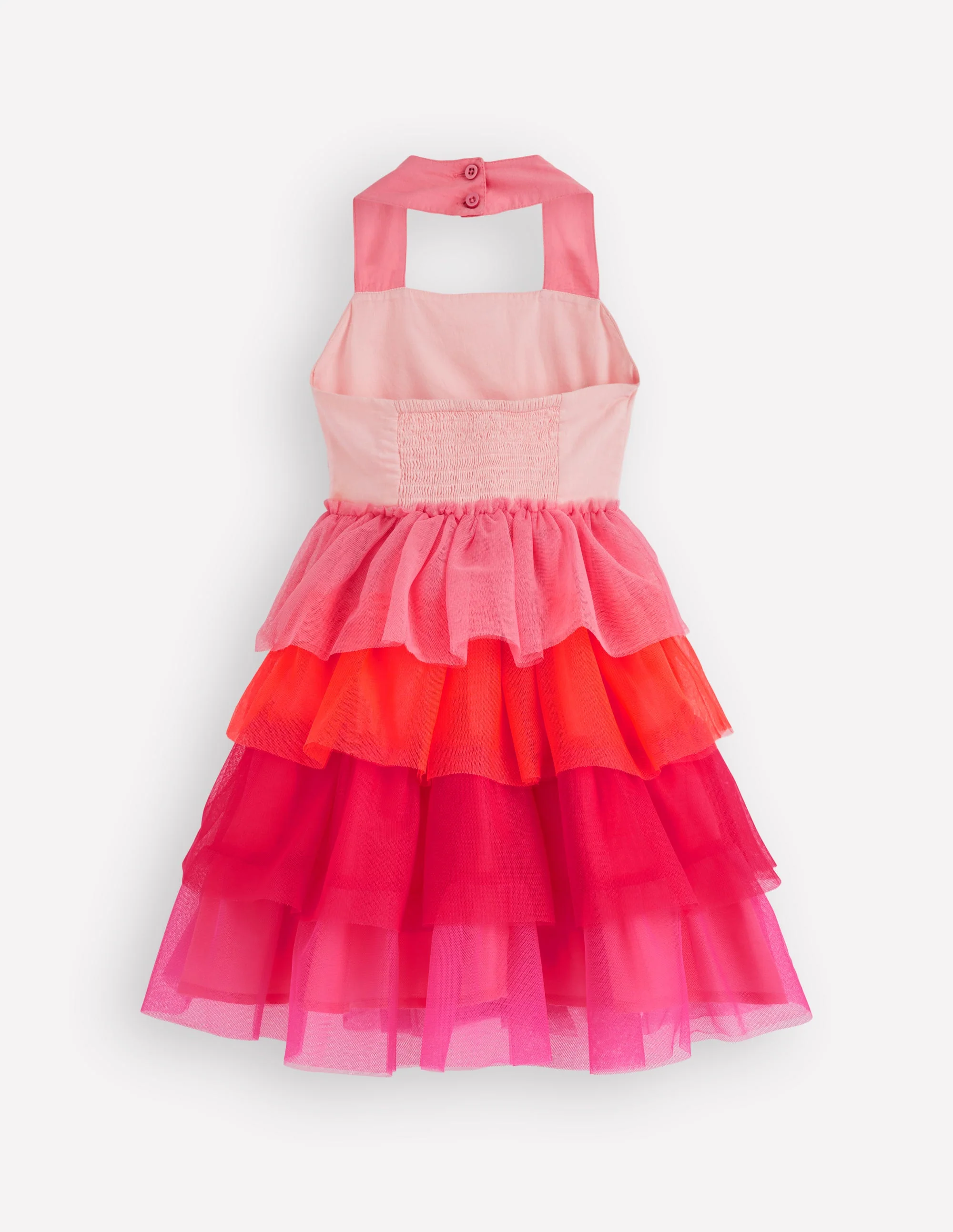 Tulle Mix Logo Dress-Salmon Pink Flamingo - Image 2