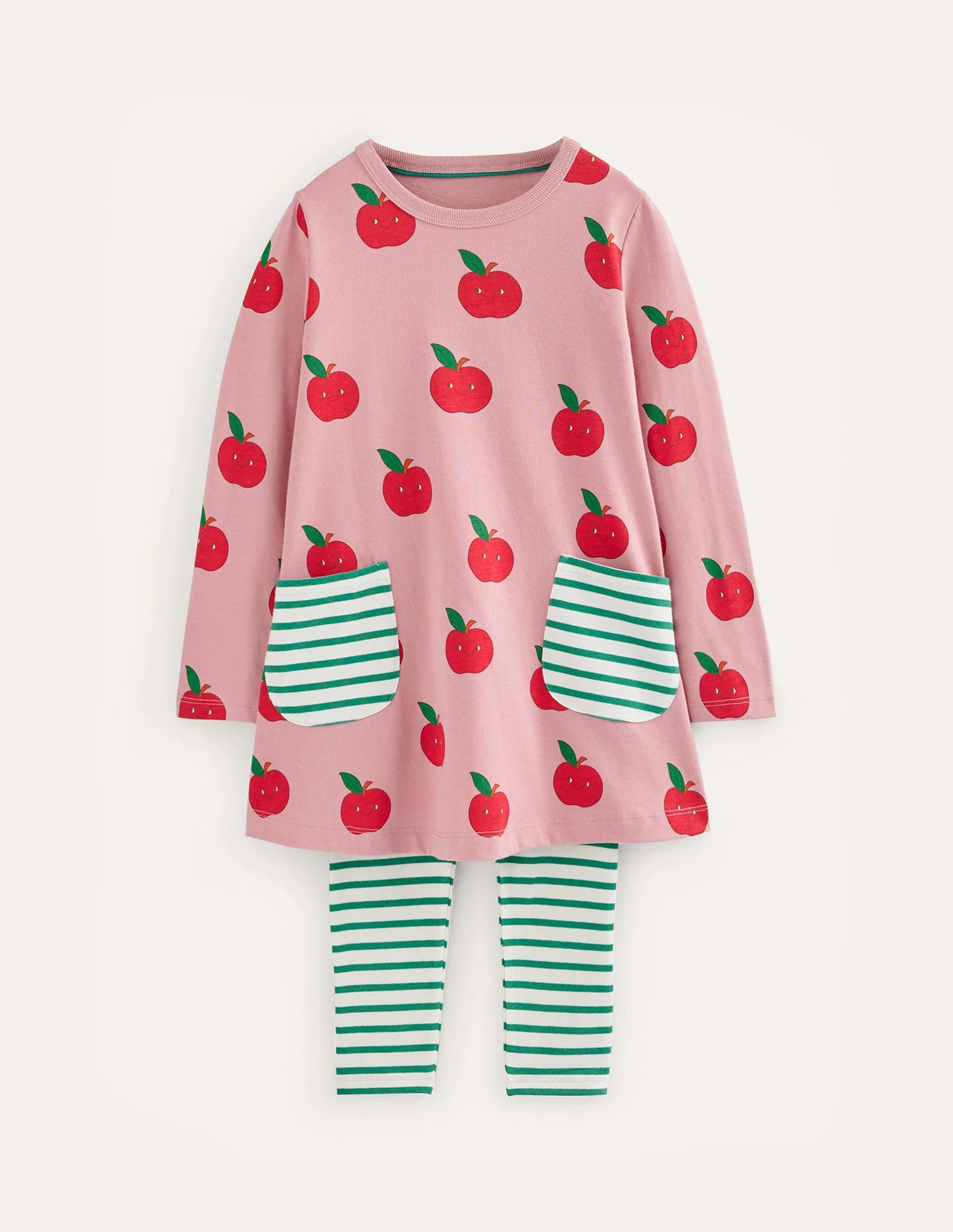 Tunic and Leggings Set-Almond Pink Apples