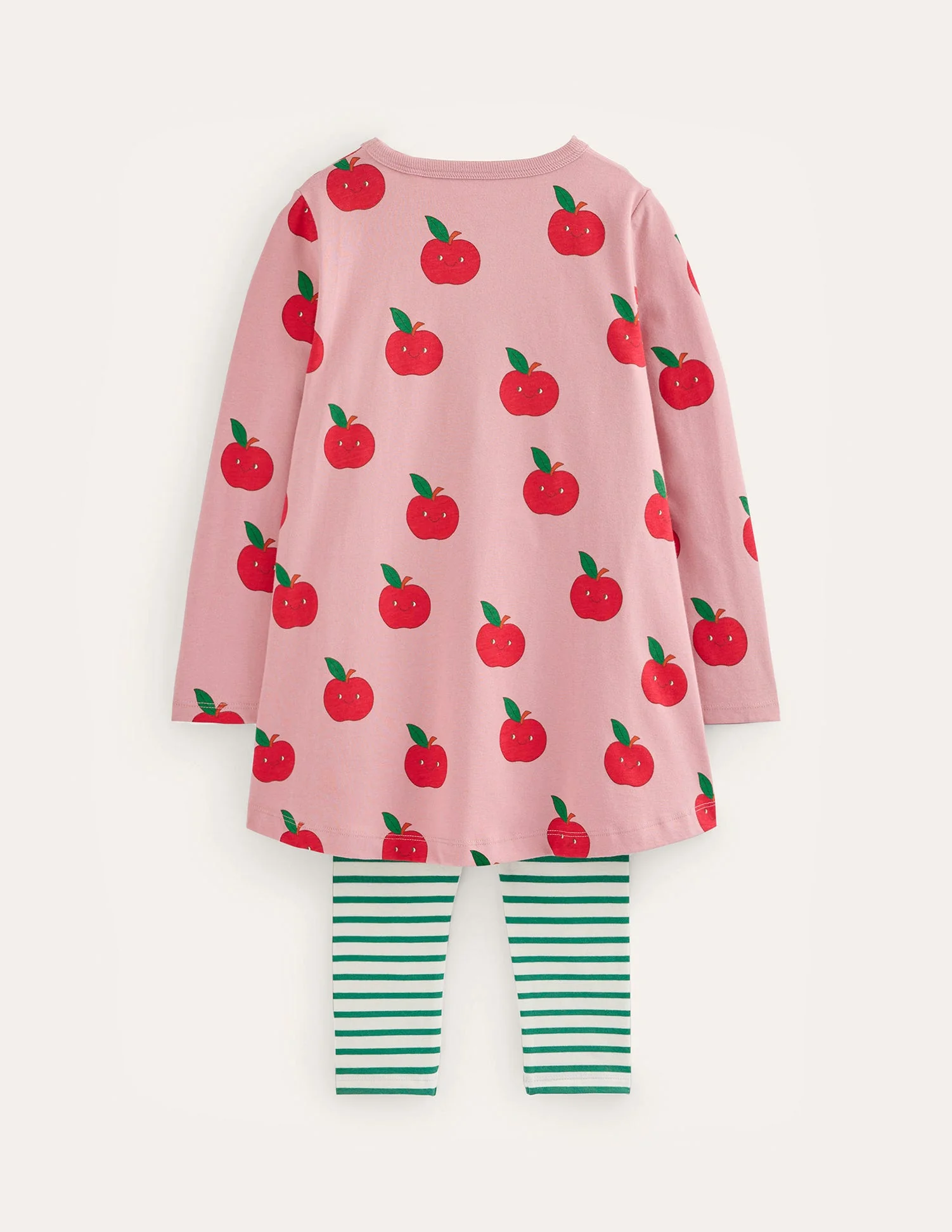 Tunic and Leggings Set-Almond Pink Apples - Image 2
