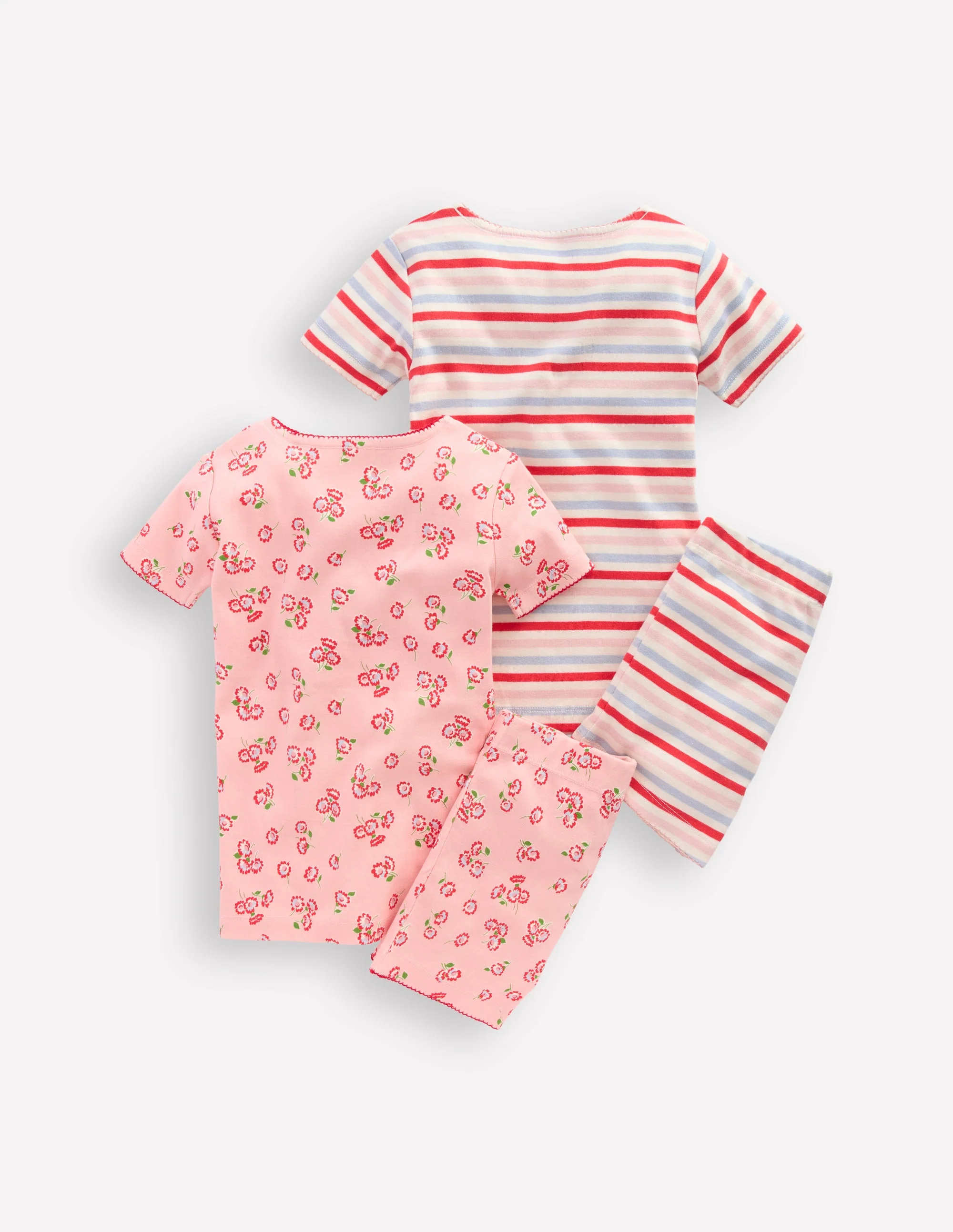 Twin Pack Short Pajamas-Chalk Pink Daisy - Image 2