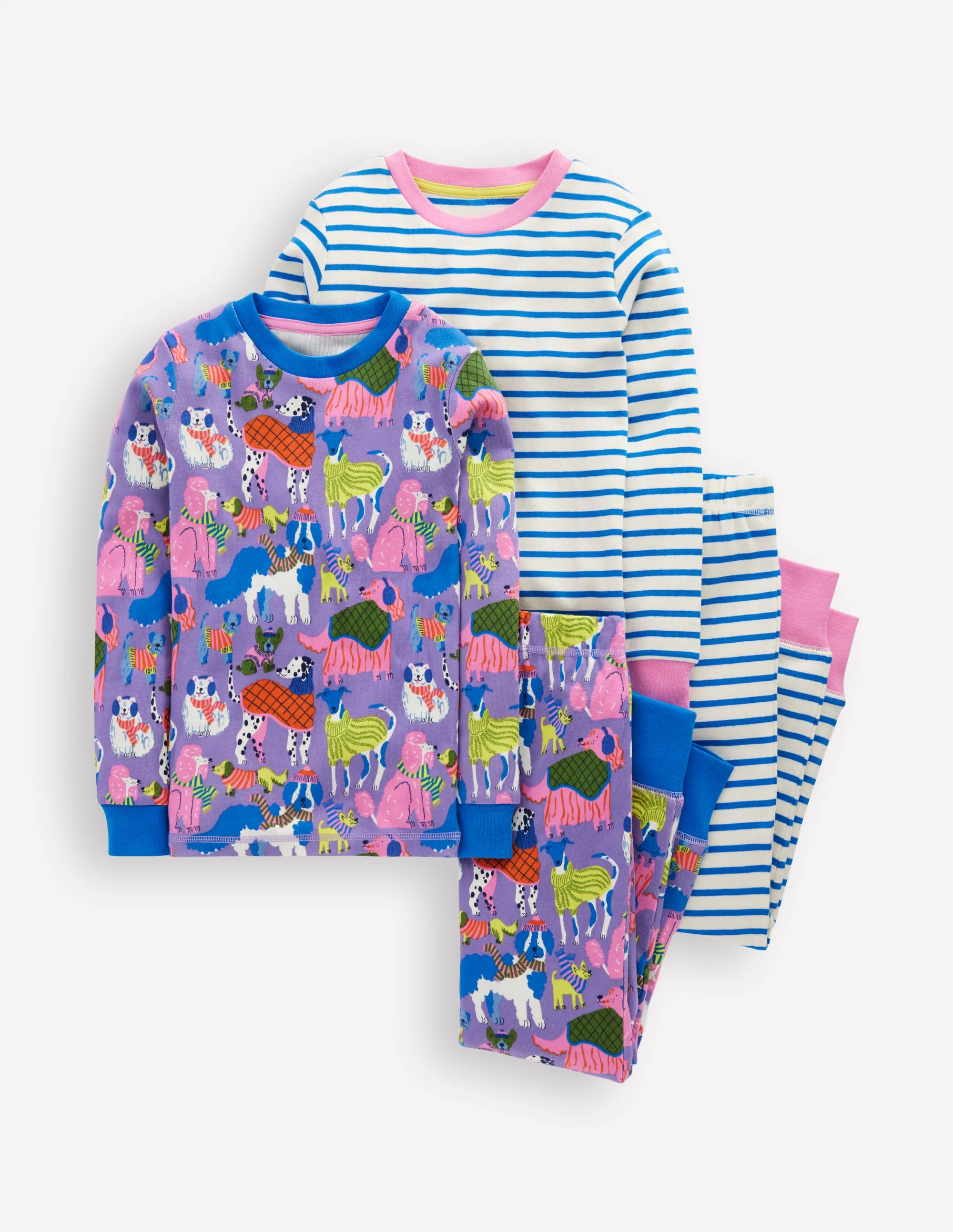 Twin Pack Snug Pajamas-Vista Blue Cosy Pets