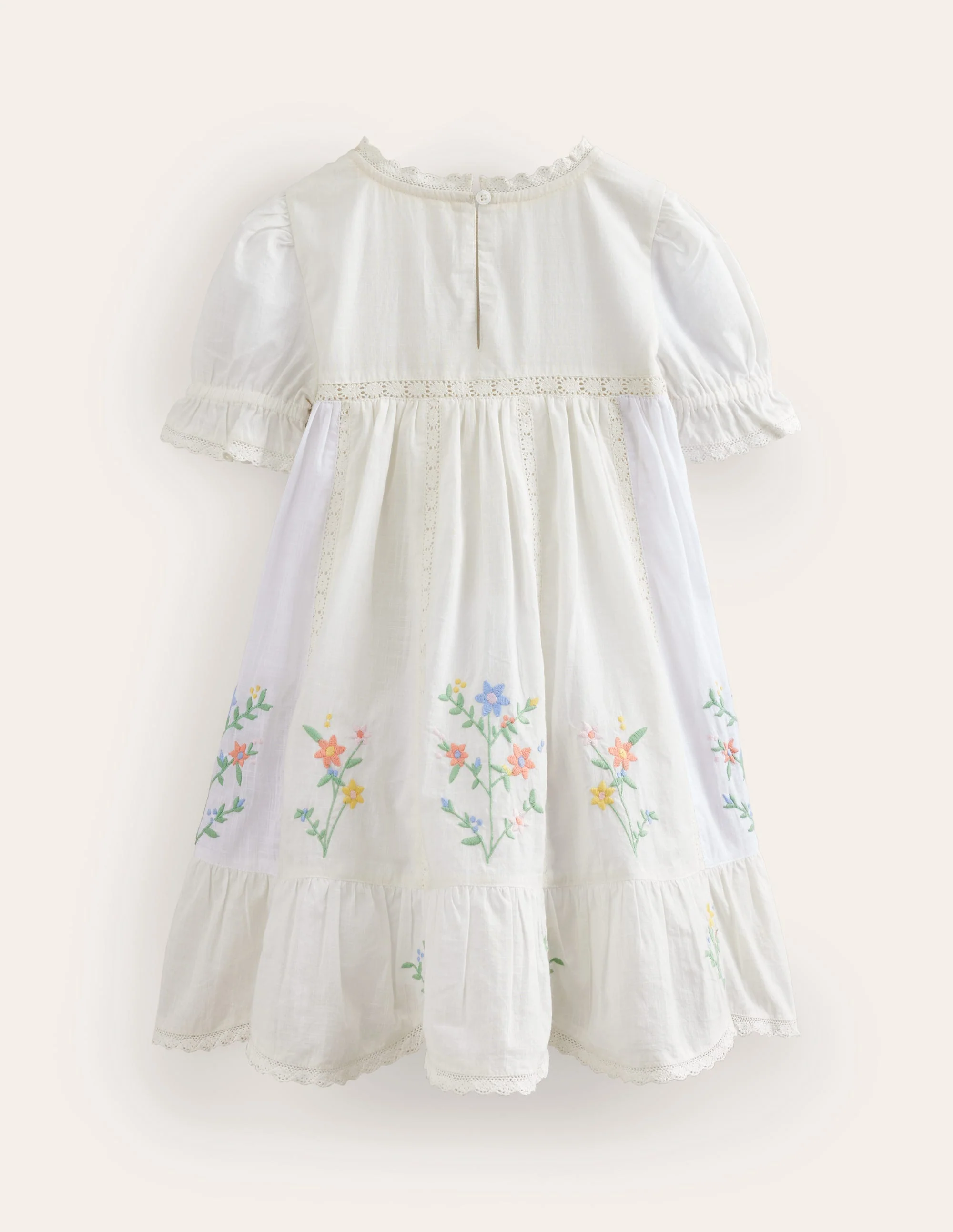 Twirly Embroidered Dress-Ivory Flowers - Image 2
