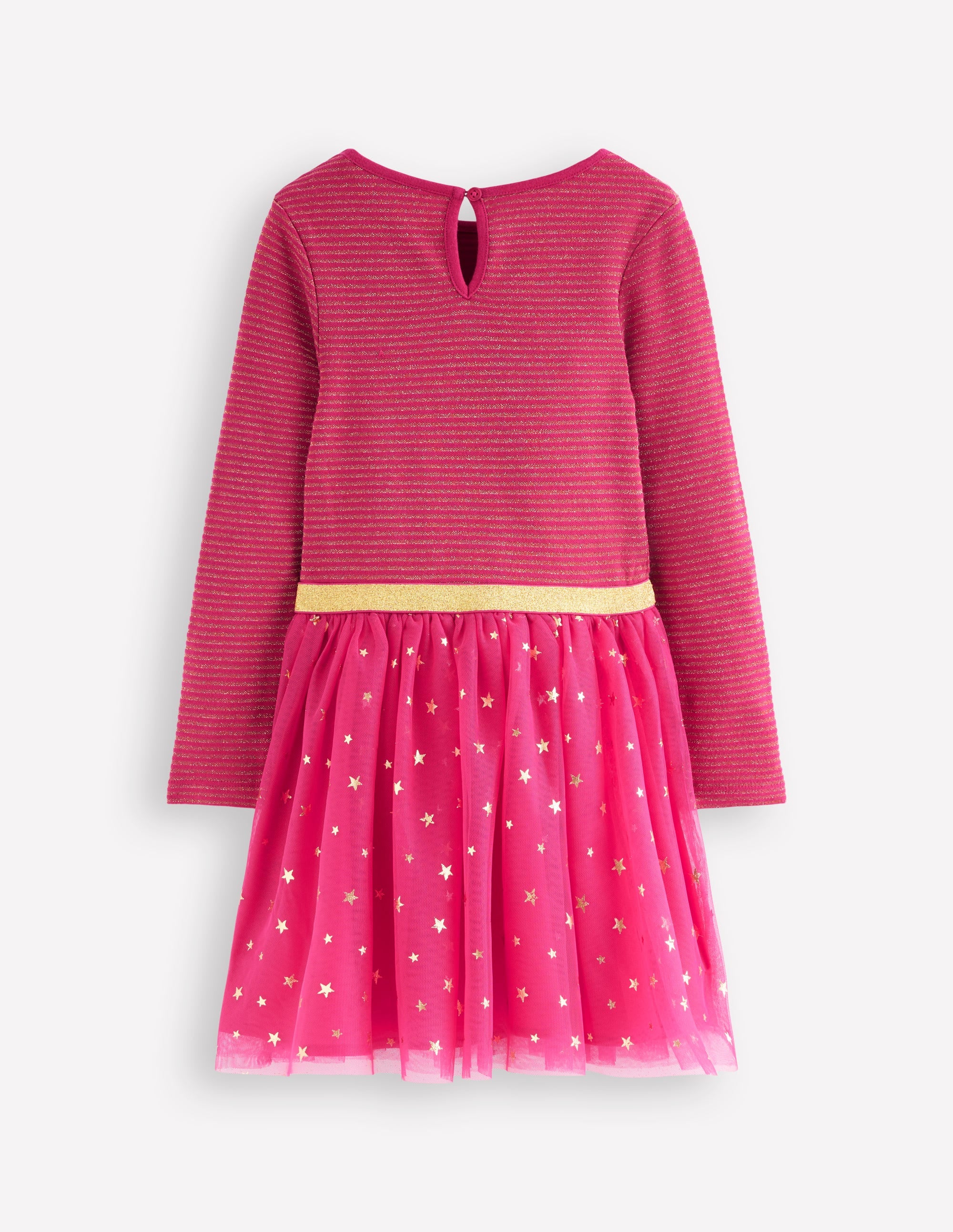 Twirly Tulle Mix Dress-Cherry Jam/ Gold Confetti - Image 2