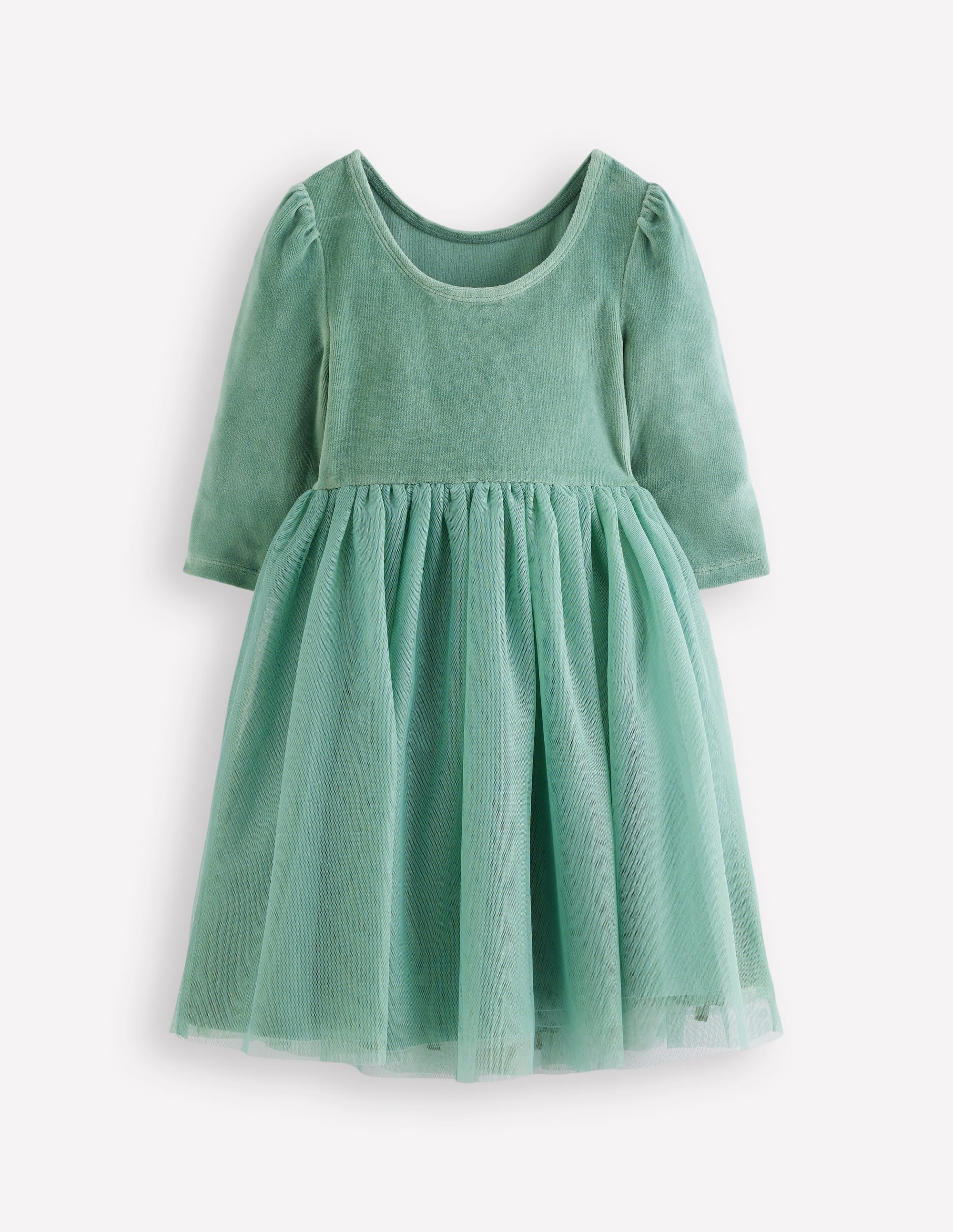 Velour Tulle Appliqué Dress-Robin Motif - Image 2