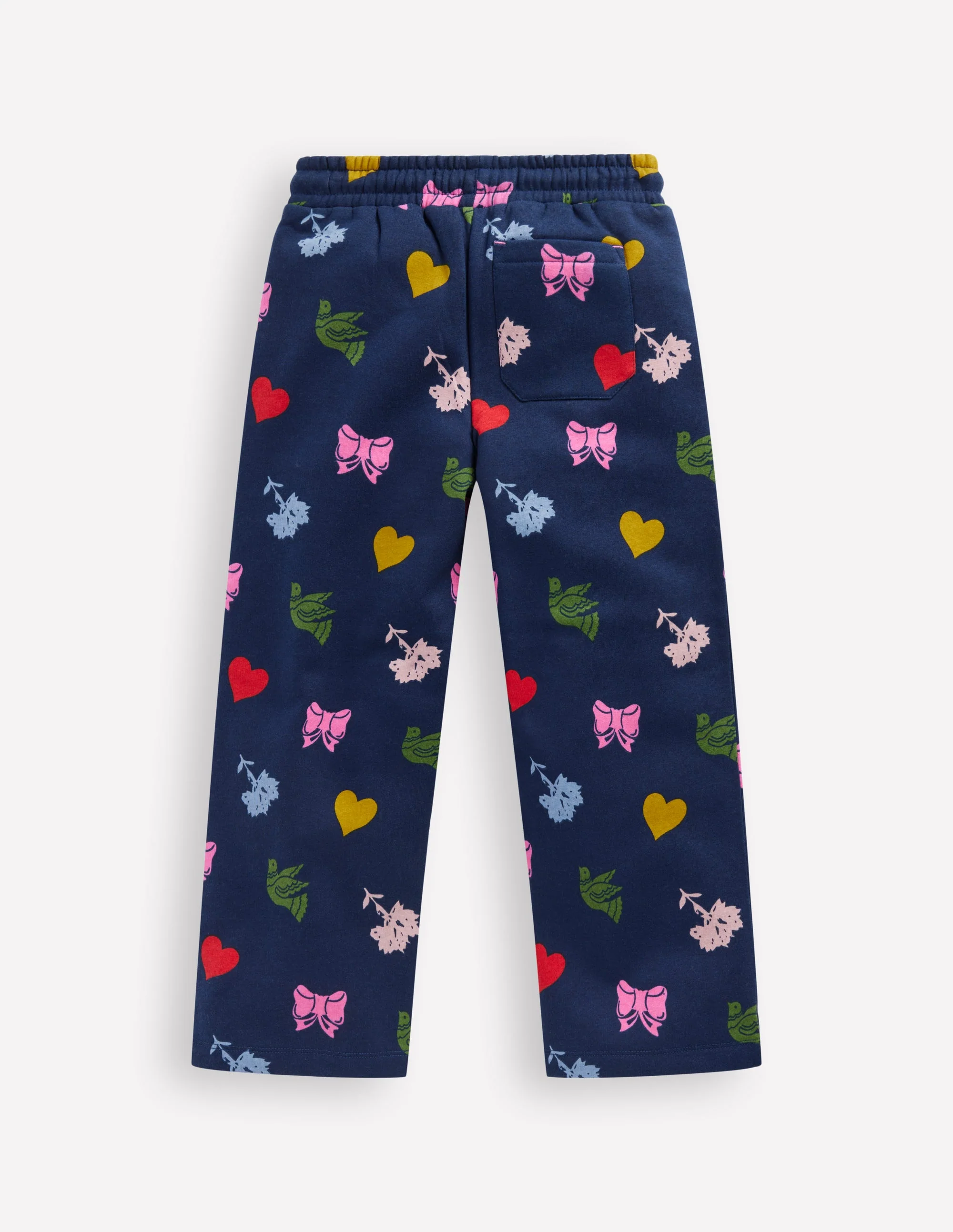 Wide Leg Printed Sweatpants-College Navy Festive Fun - Image 2