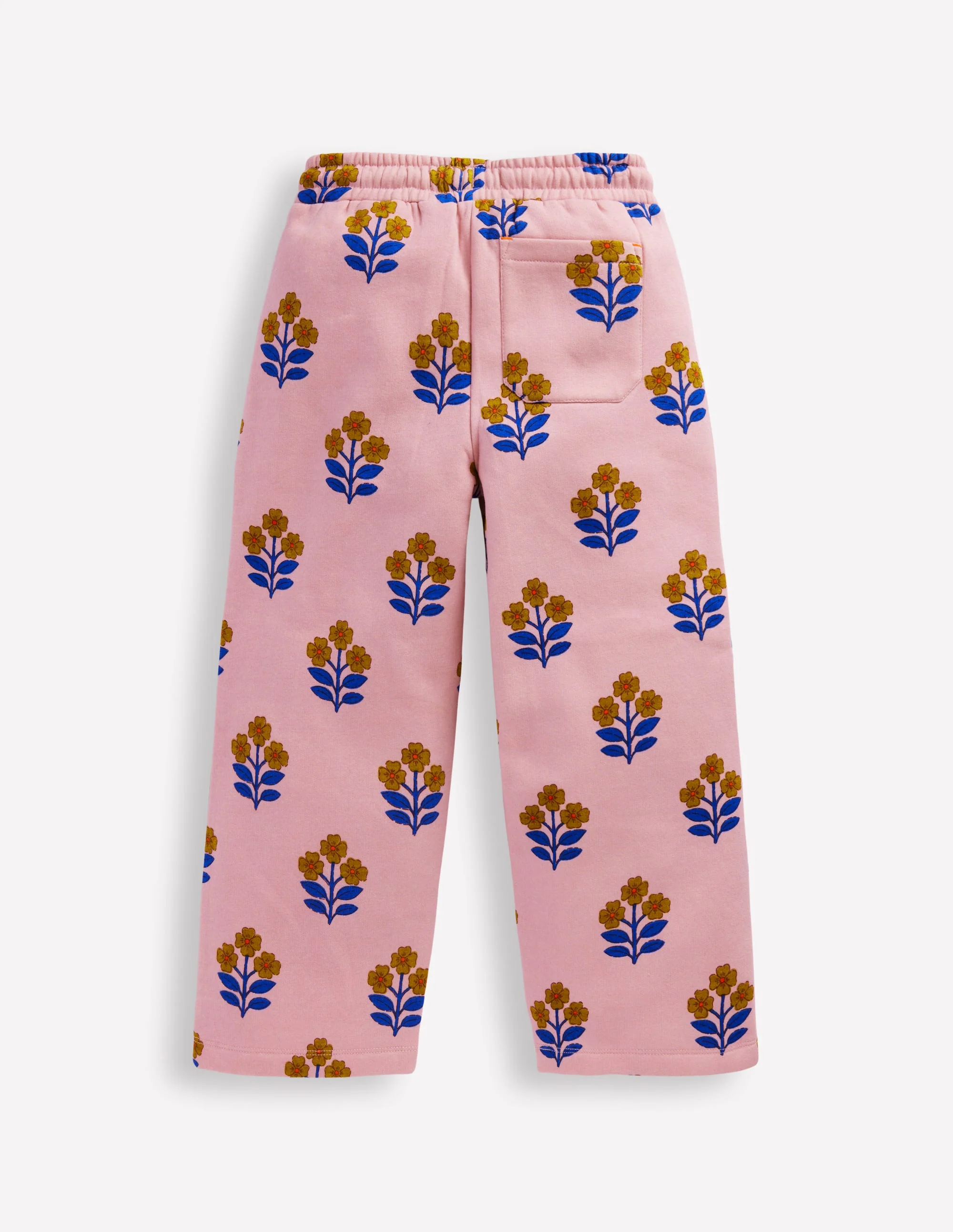 Wide Leg Printed Sweatpants-Formica Pink Woodblock Flower - Image 6