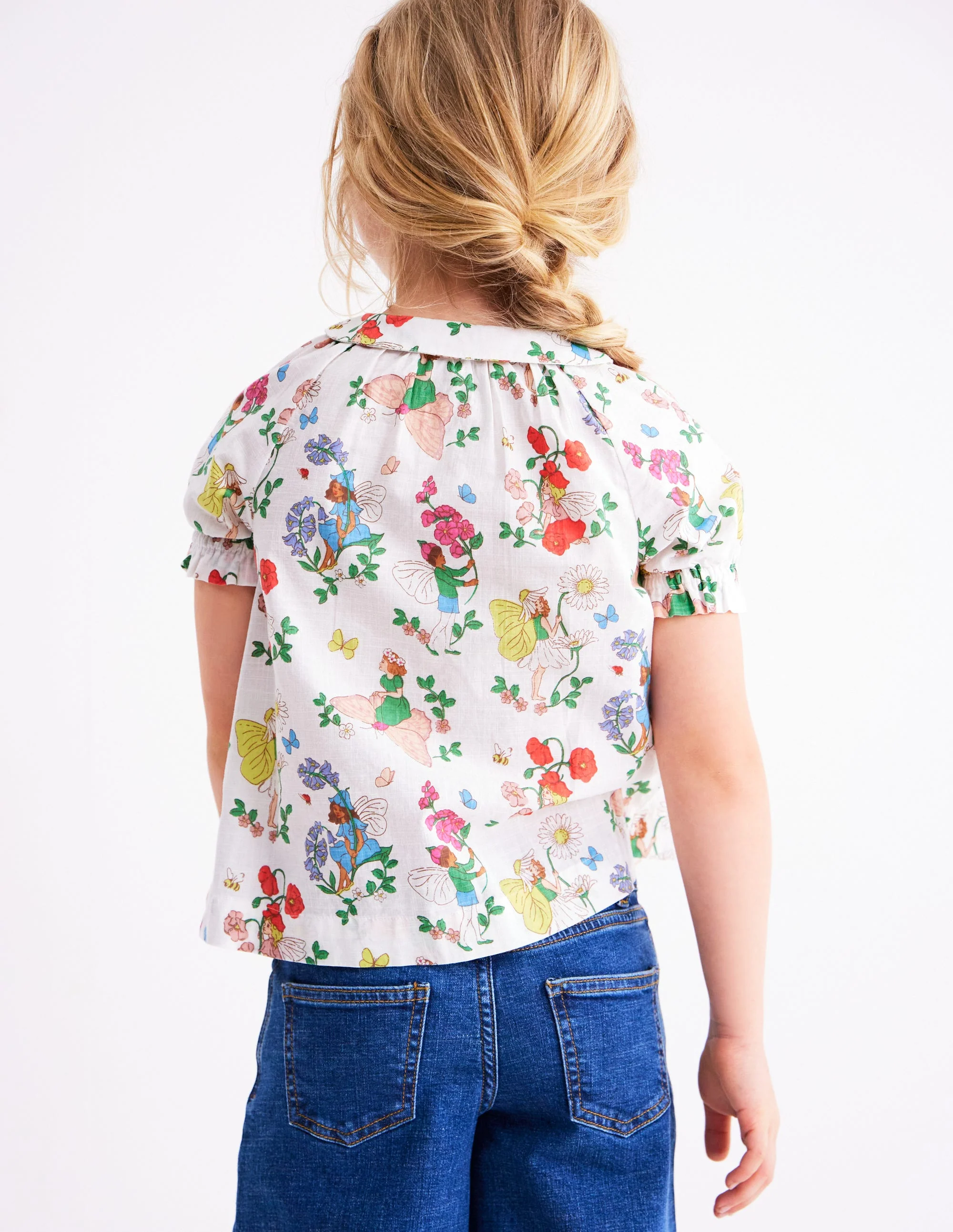 Woven Collared Top-Soft Ivory Flower Fairy - Image 3