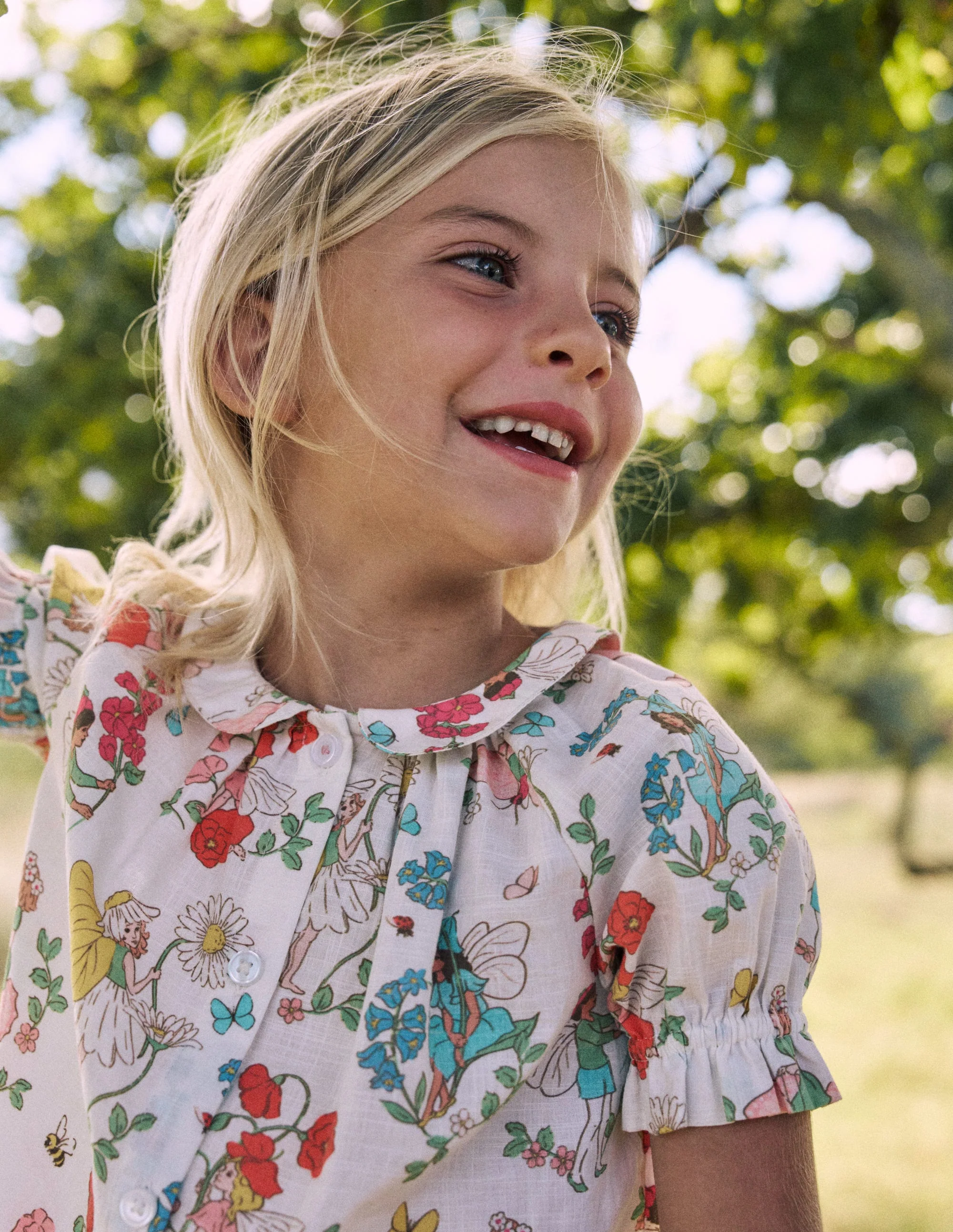 Woven Collared Top-Soft Ivory Flower Fairy - Image 8