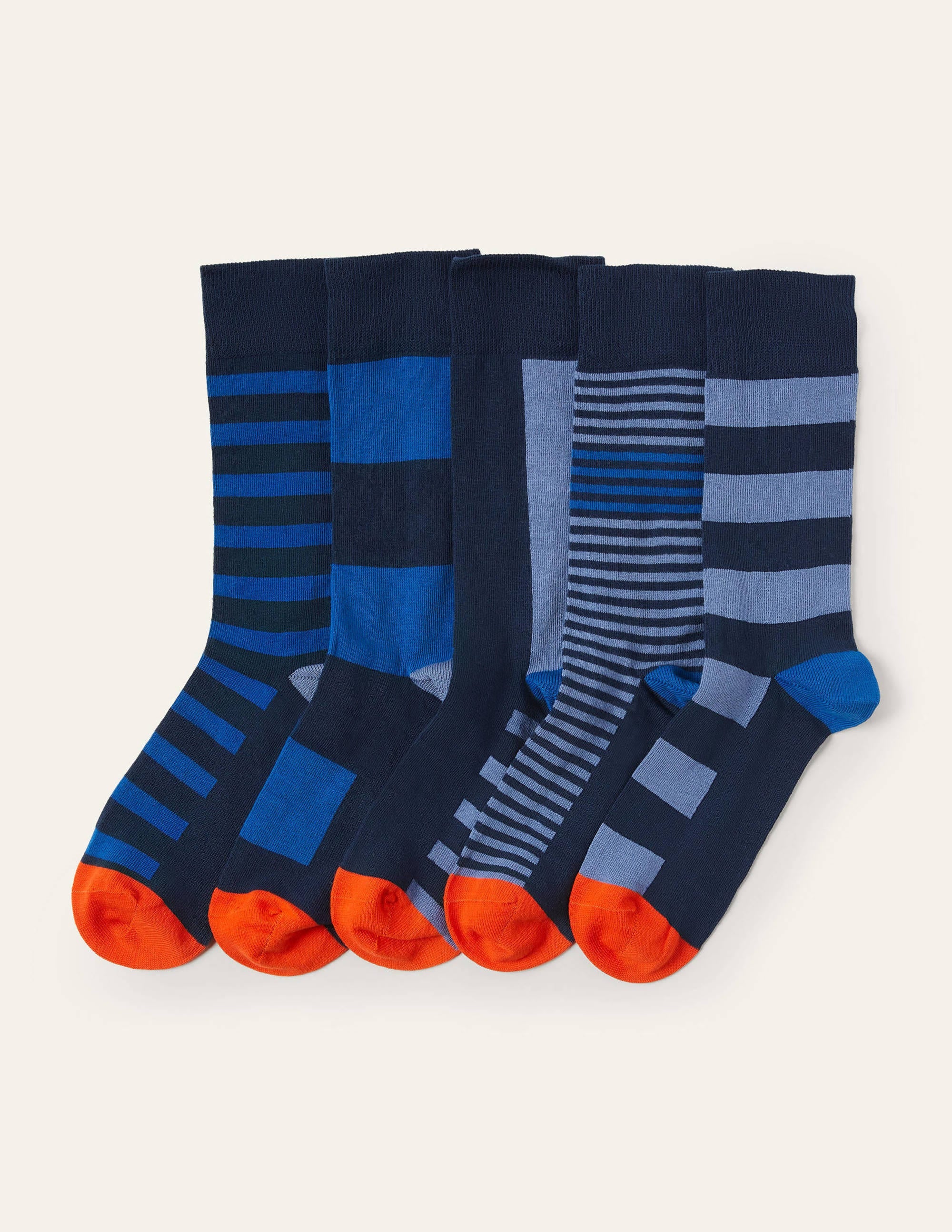 5 Pack Favourite Socks-Blues Stripe Pack