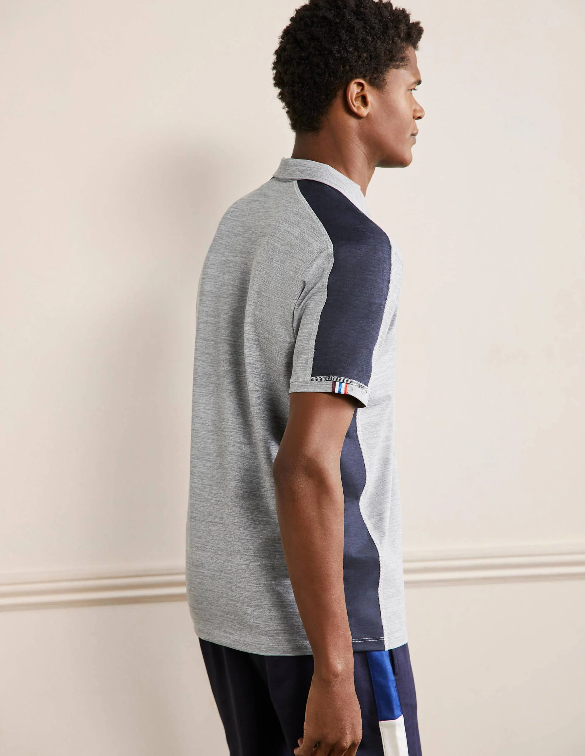 Active Polo Shirt-Grey Marl - Image 3