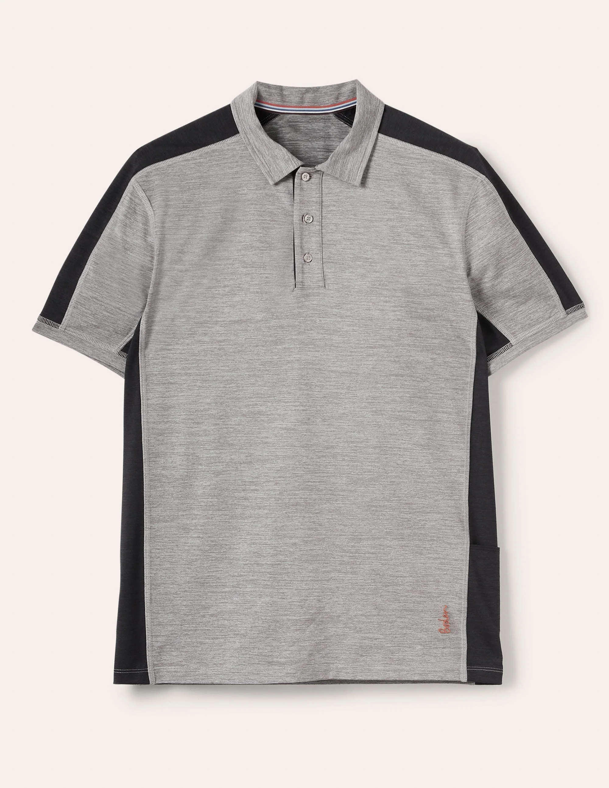 Active Polo Shirt-Grey Marl - Image 6