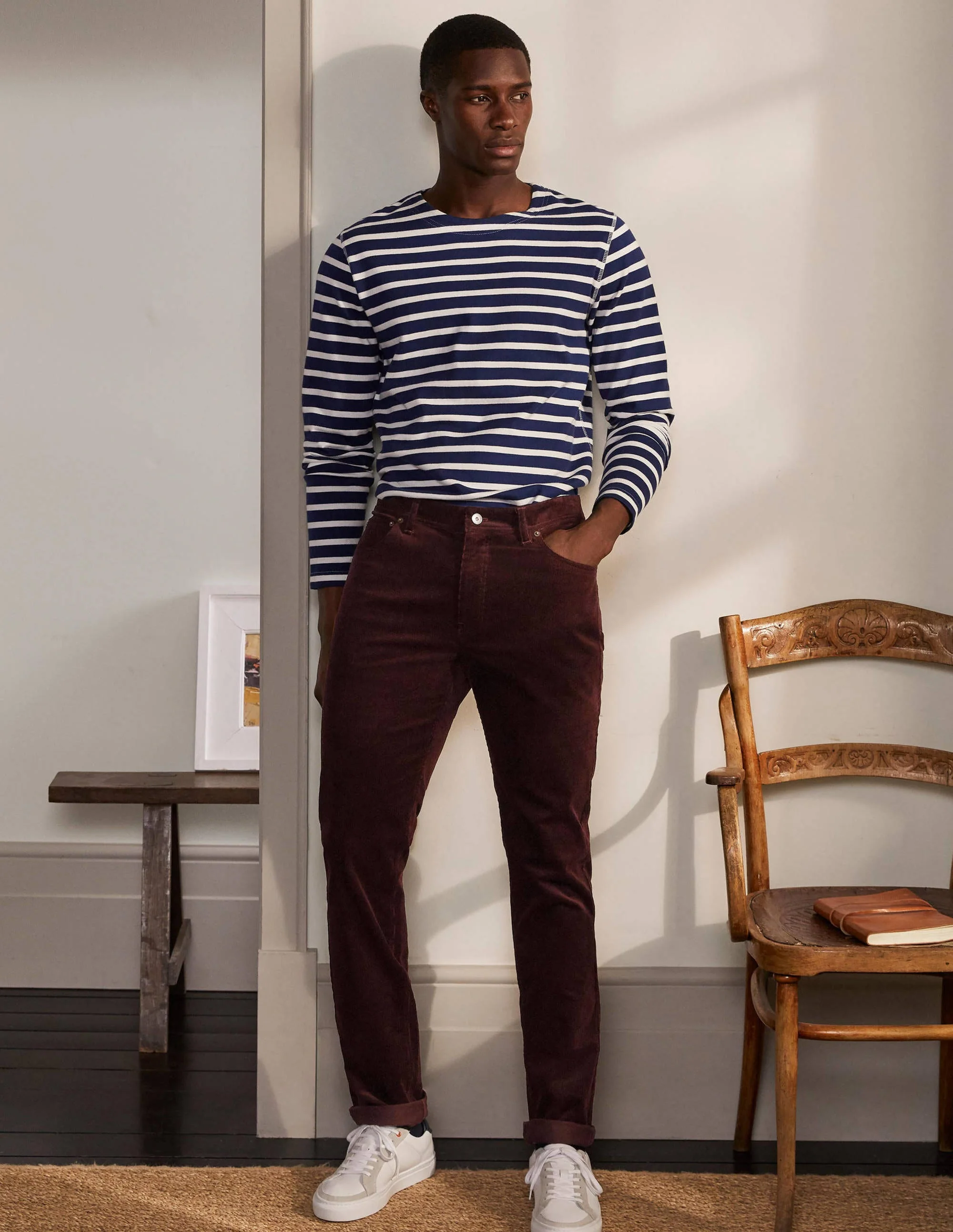 Belvedere Cord Pants-Purple Wine