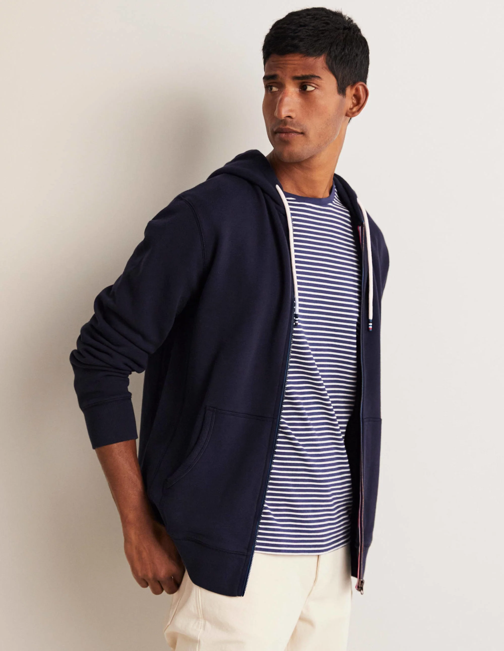 Irvine Zip Up Hoodie-Navy
