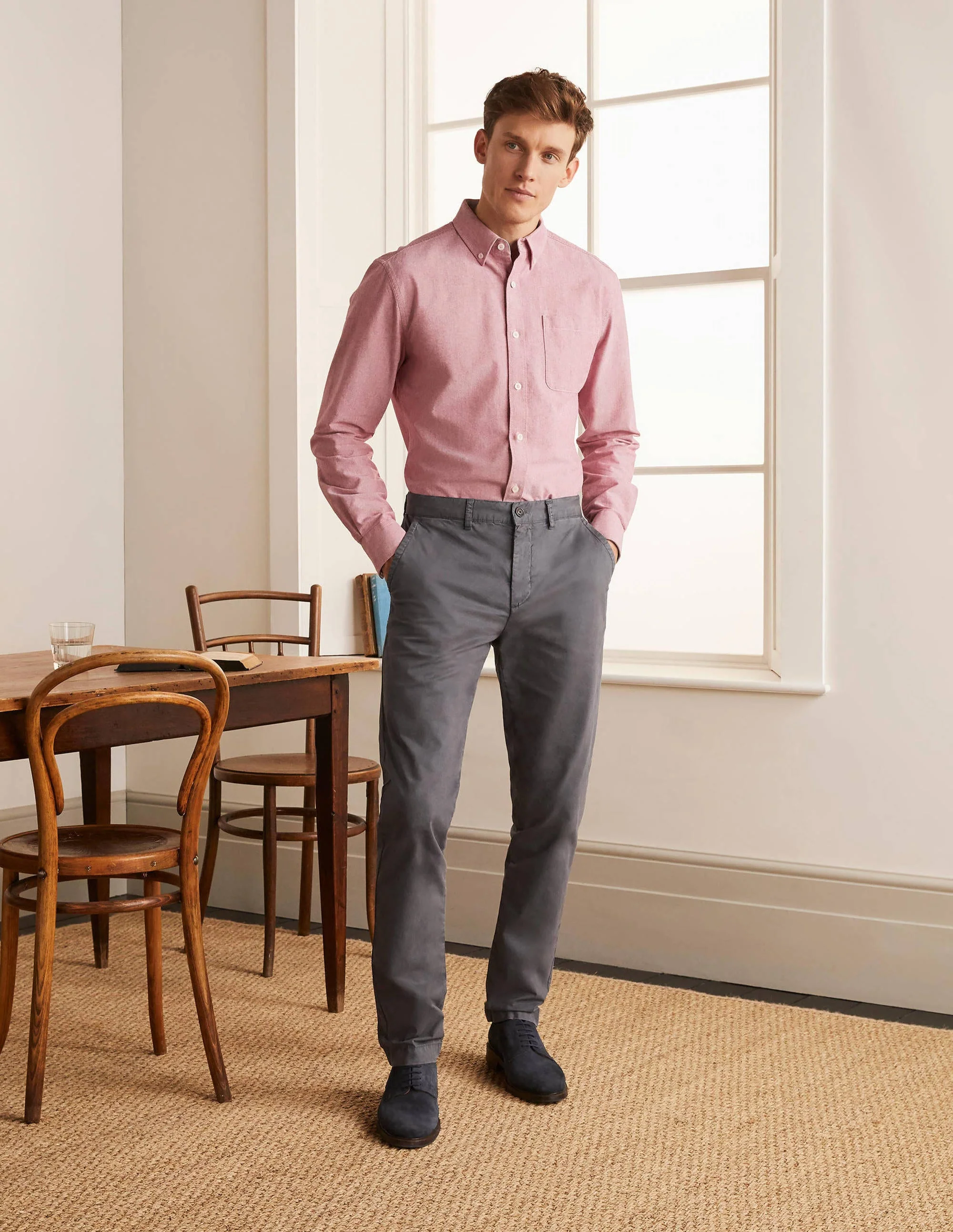 Lightweight Slim Chinos-London Grey