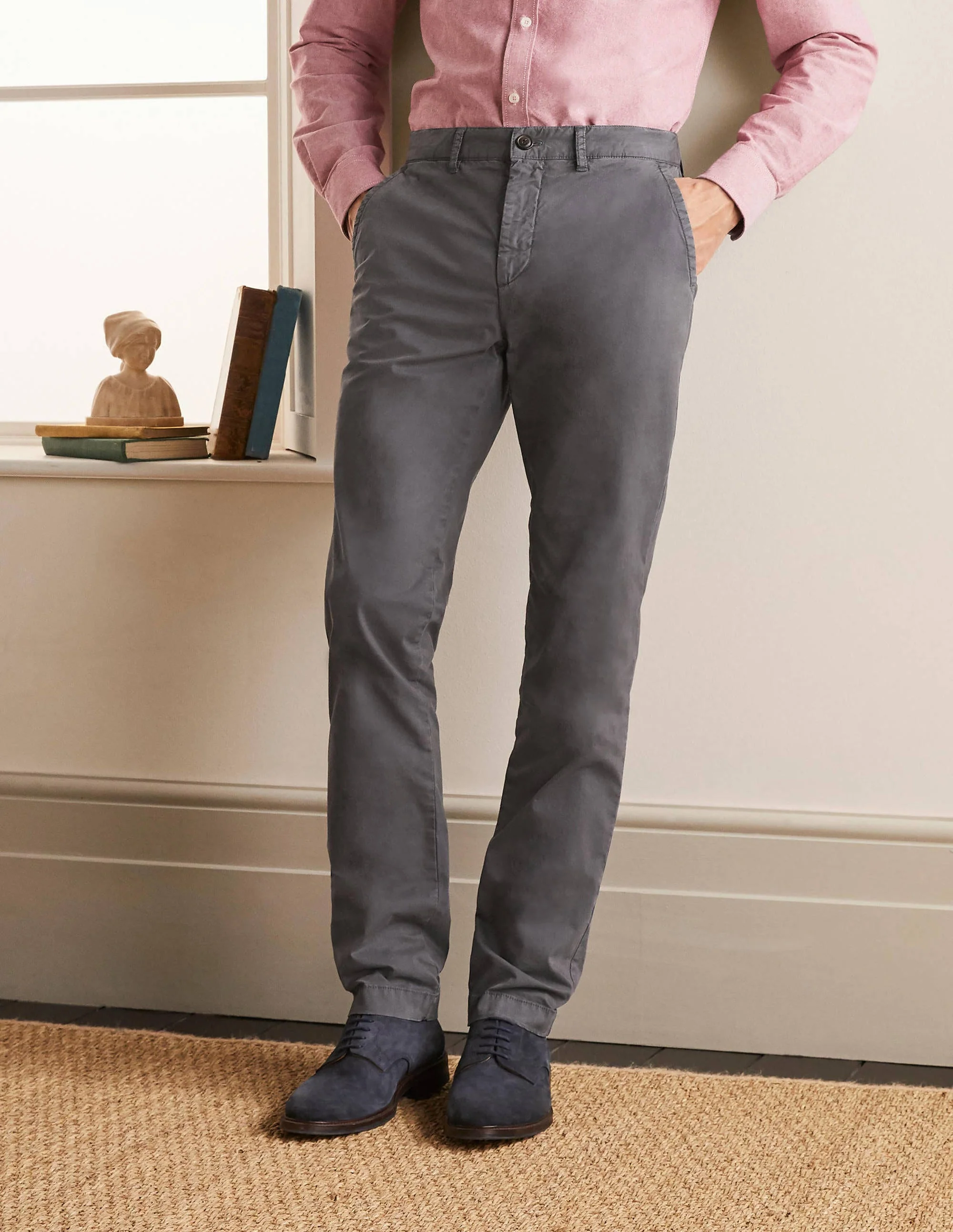 Lightweight Slim Chinos-London Grey - Image 2