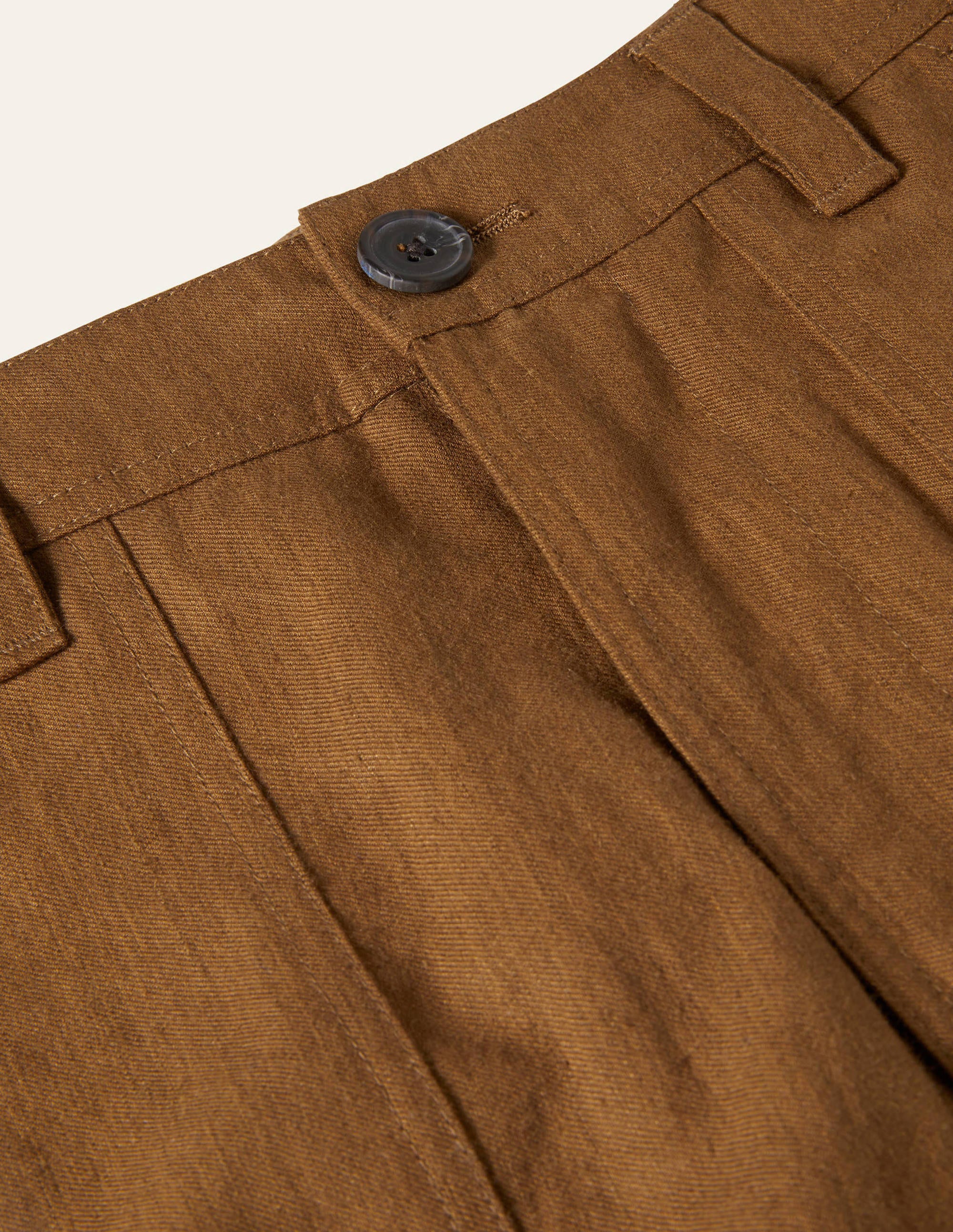 Linen Blend Easy Shorts-Toast - Image 6