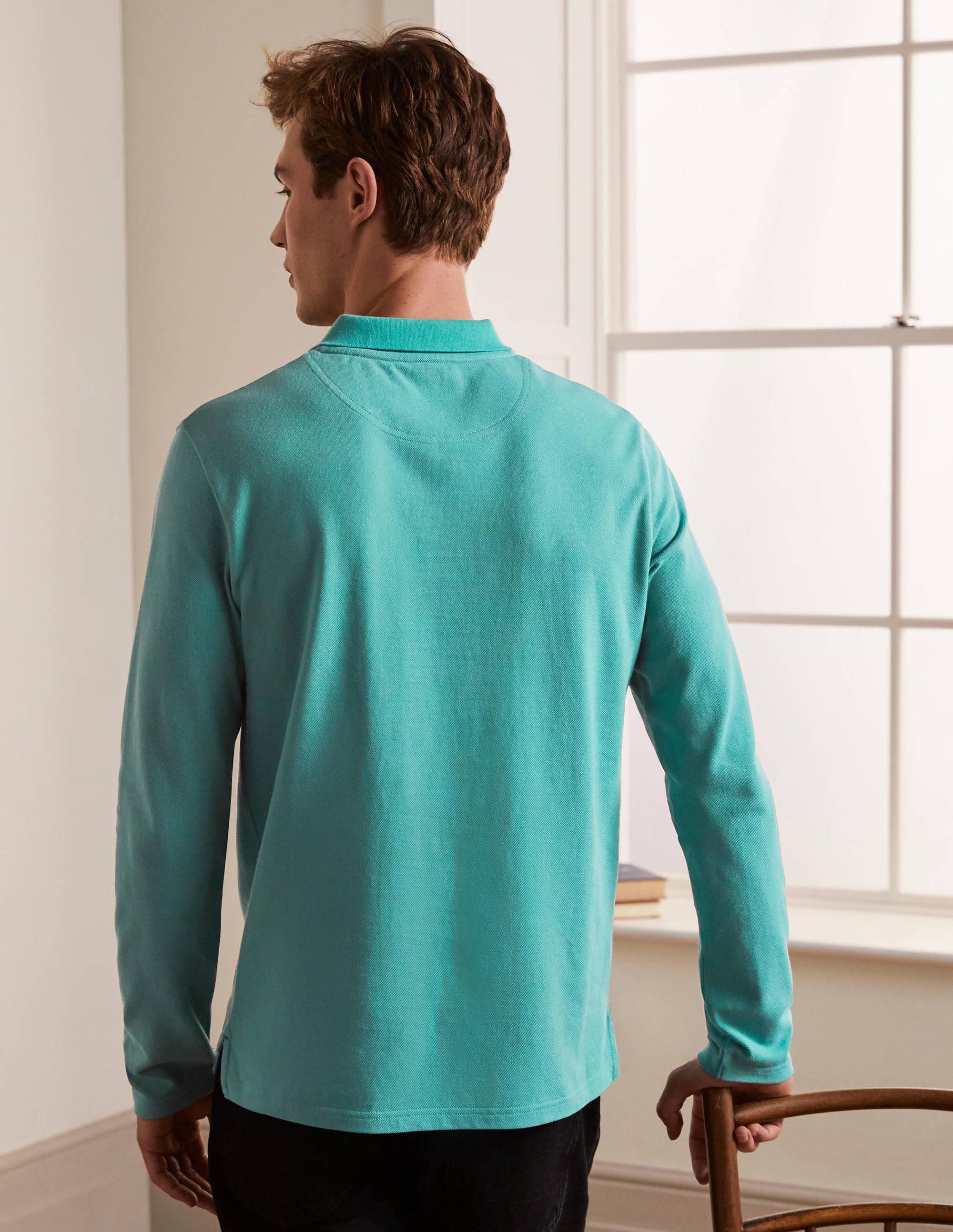 Long Sleeve Piqué Polo-Quail Egg - Image 3
