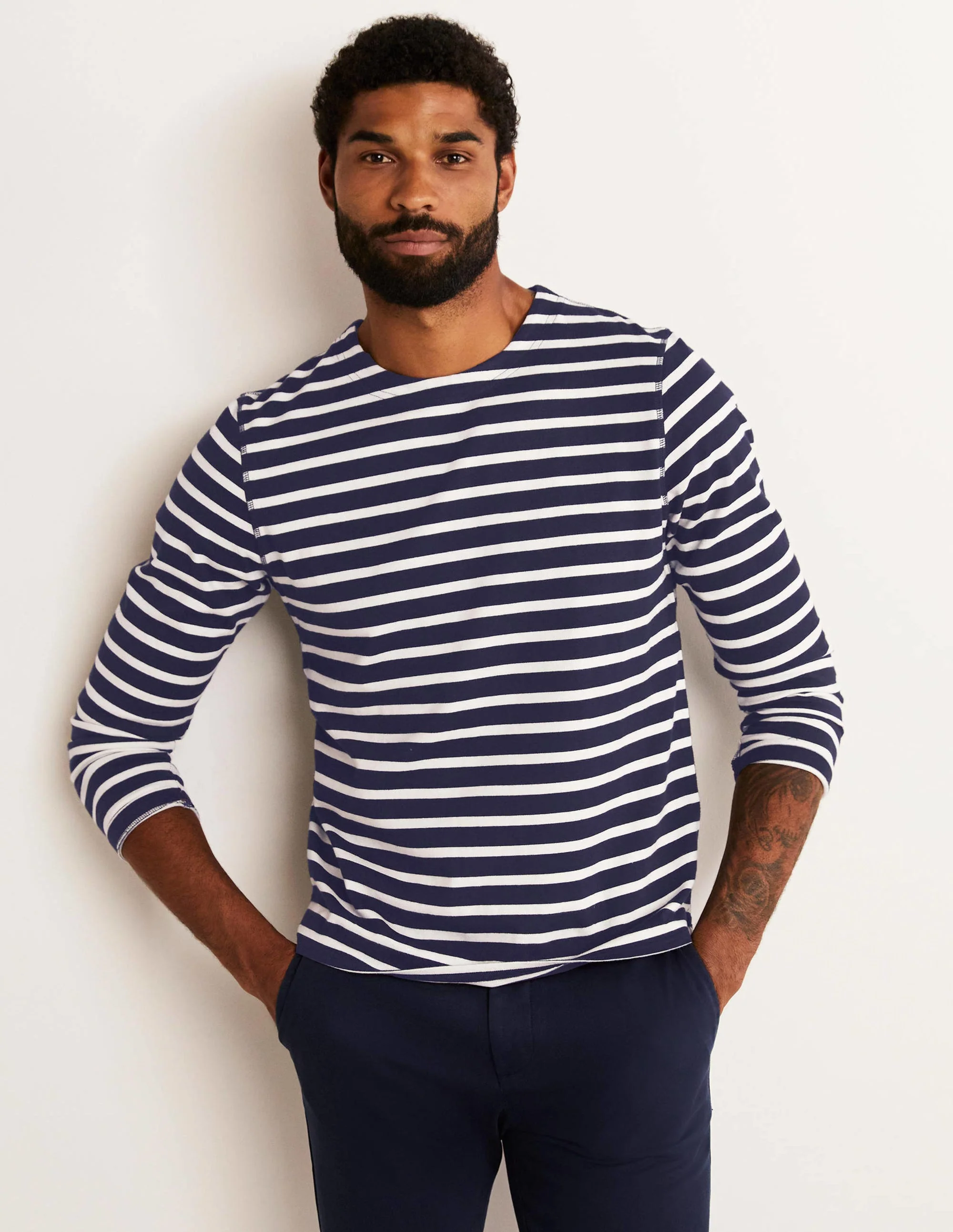 Midweight Mariner Breton-Navy/Ecru Stripe