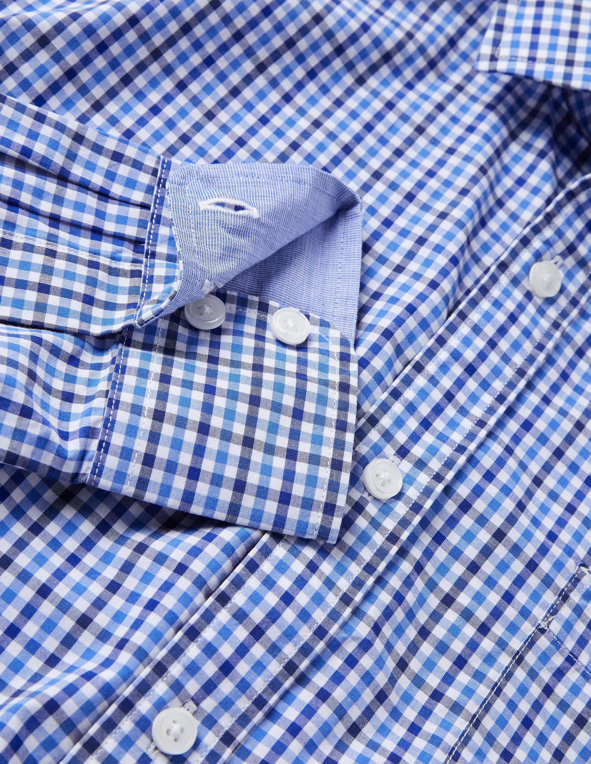 Poplin Pattern Shirt-Sky Blue Gingham - Image 6