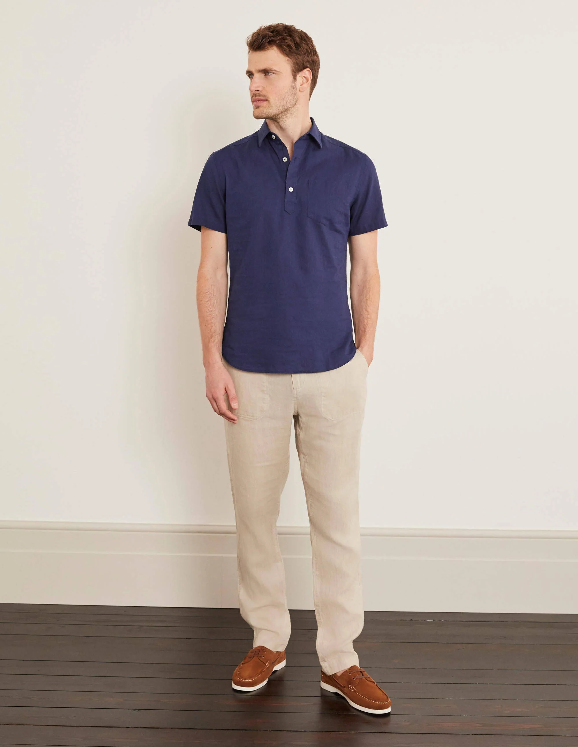 Relaxed Linen Trousers-Stone - Image 3