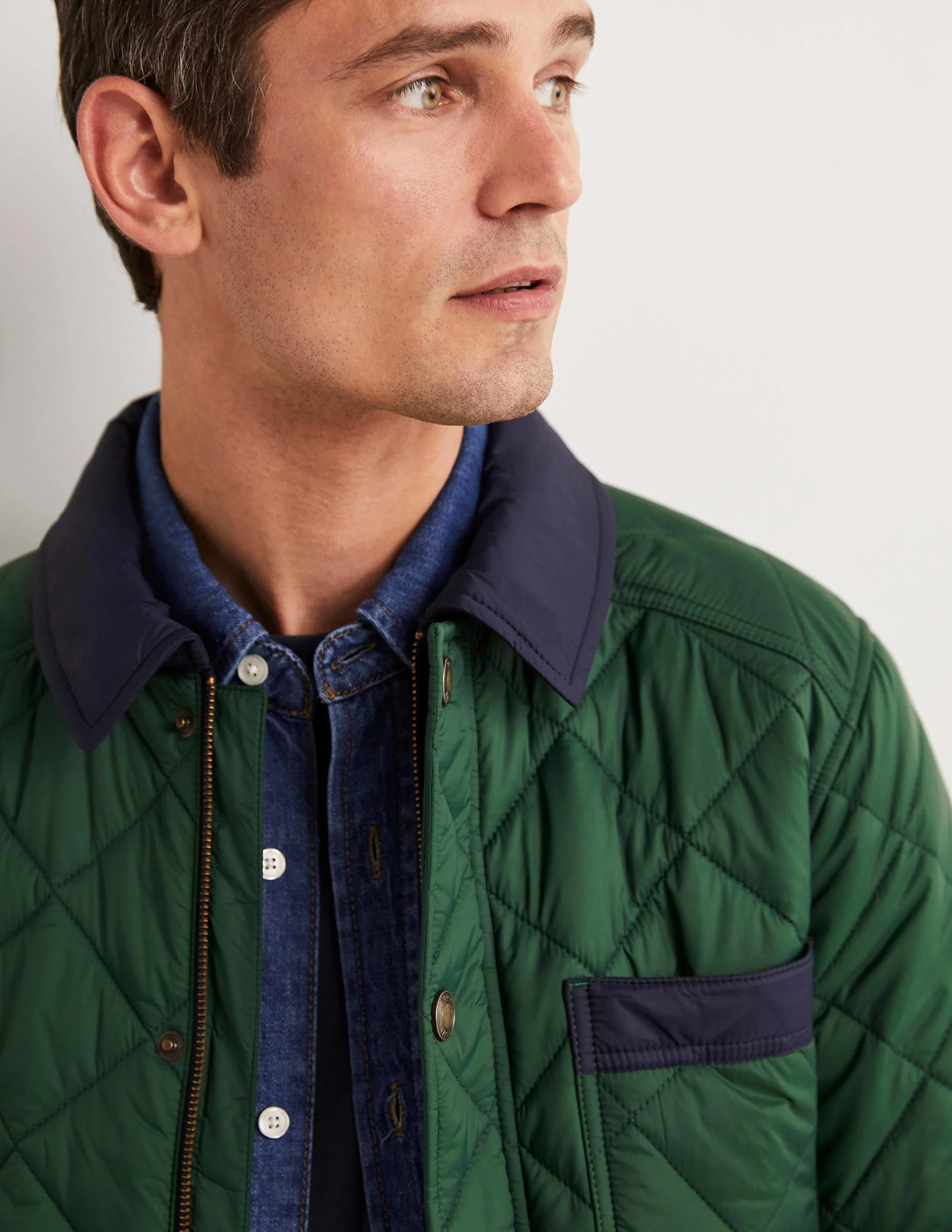 Short Quilted Jacket-Alligator Green - Image 10