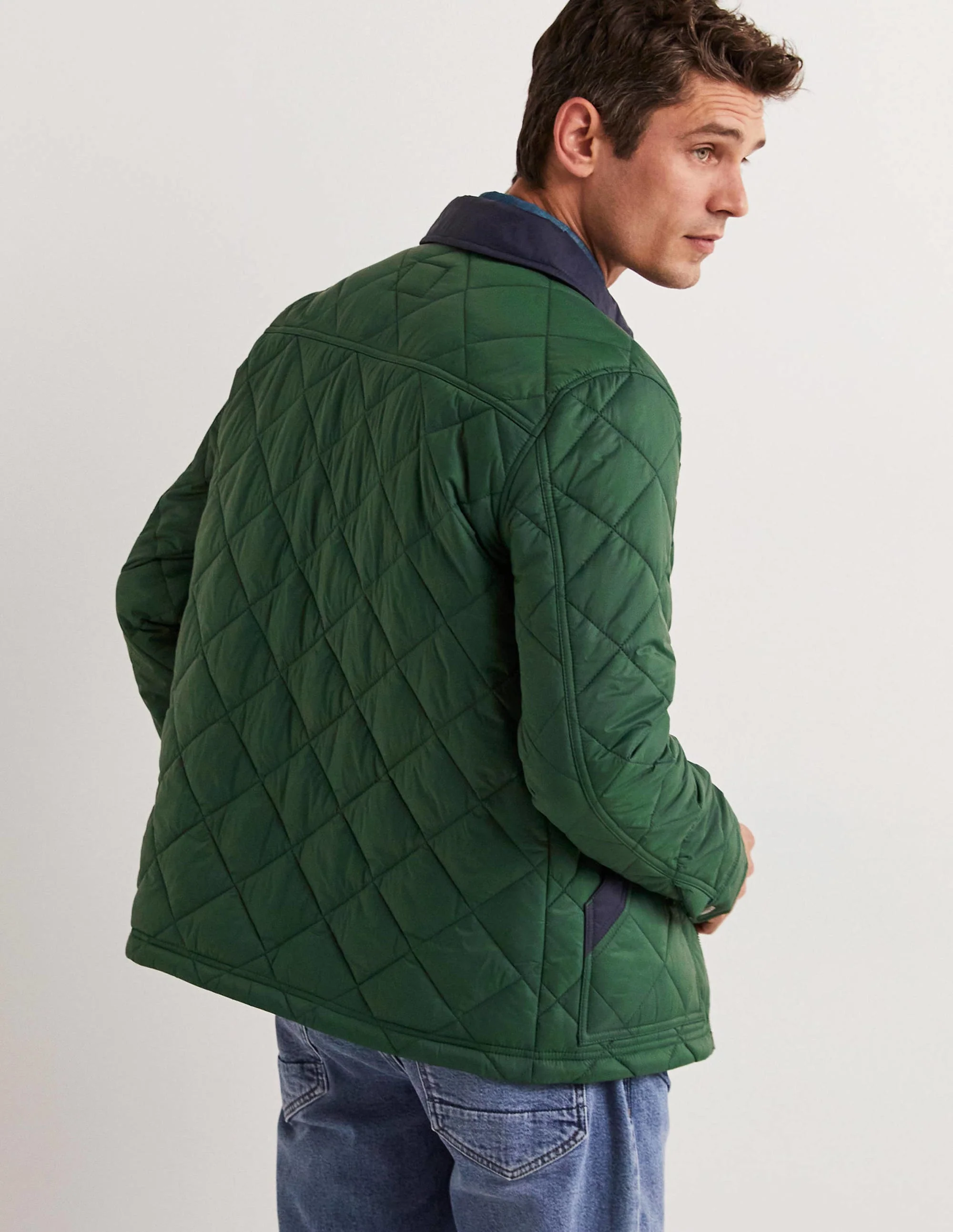 Short Quilted Jacket-Alligator Green - Image 3