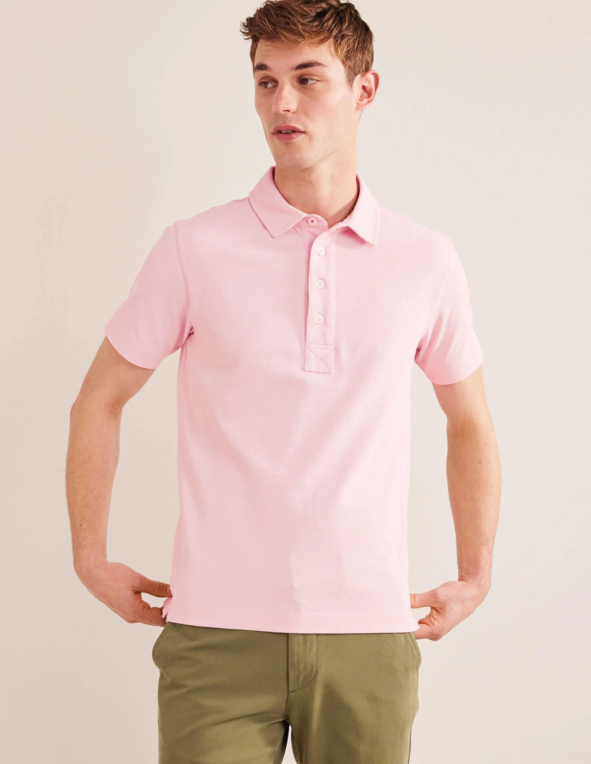 Slim Fit Piqué Polo-Marshmallow Pink