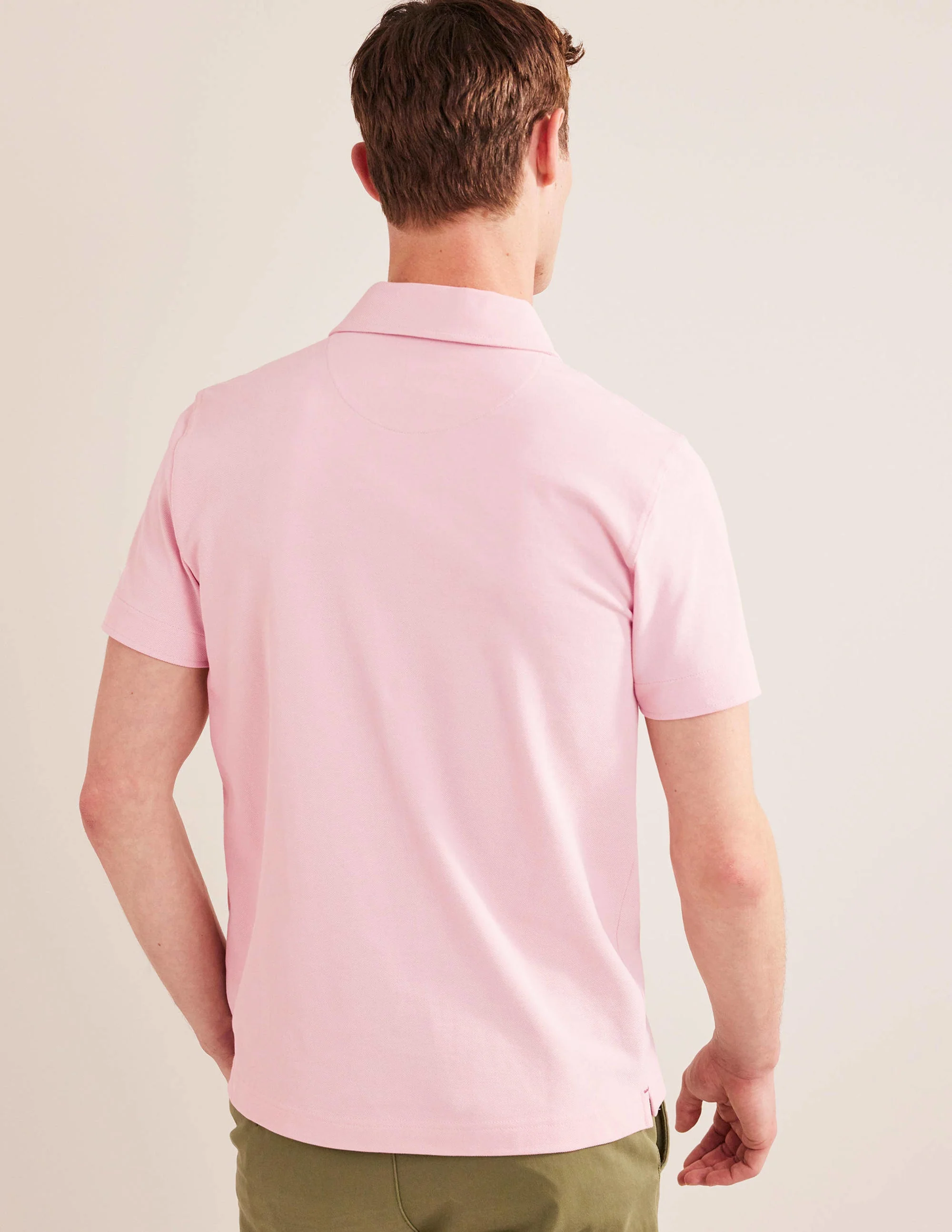 Slim Fit Piqué Polo-Marshmallow Pink - Image 3