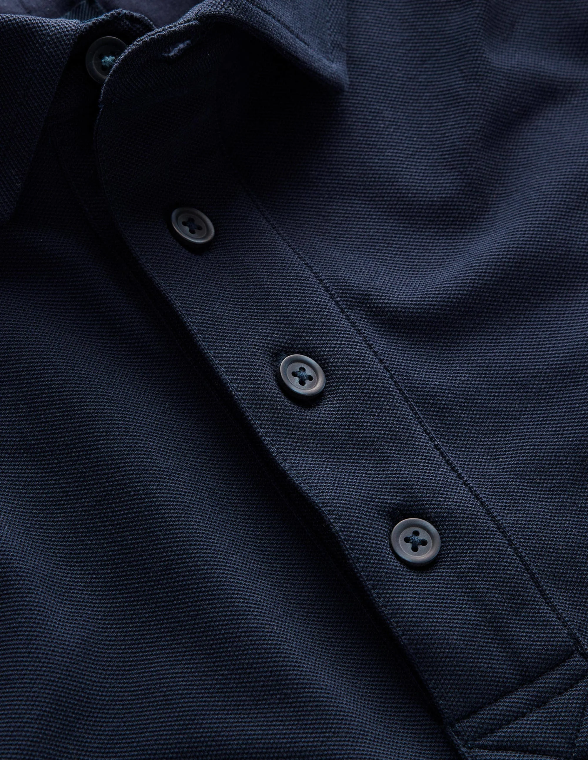 Slim Fit Piqué Polo-Navy - Image 2