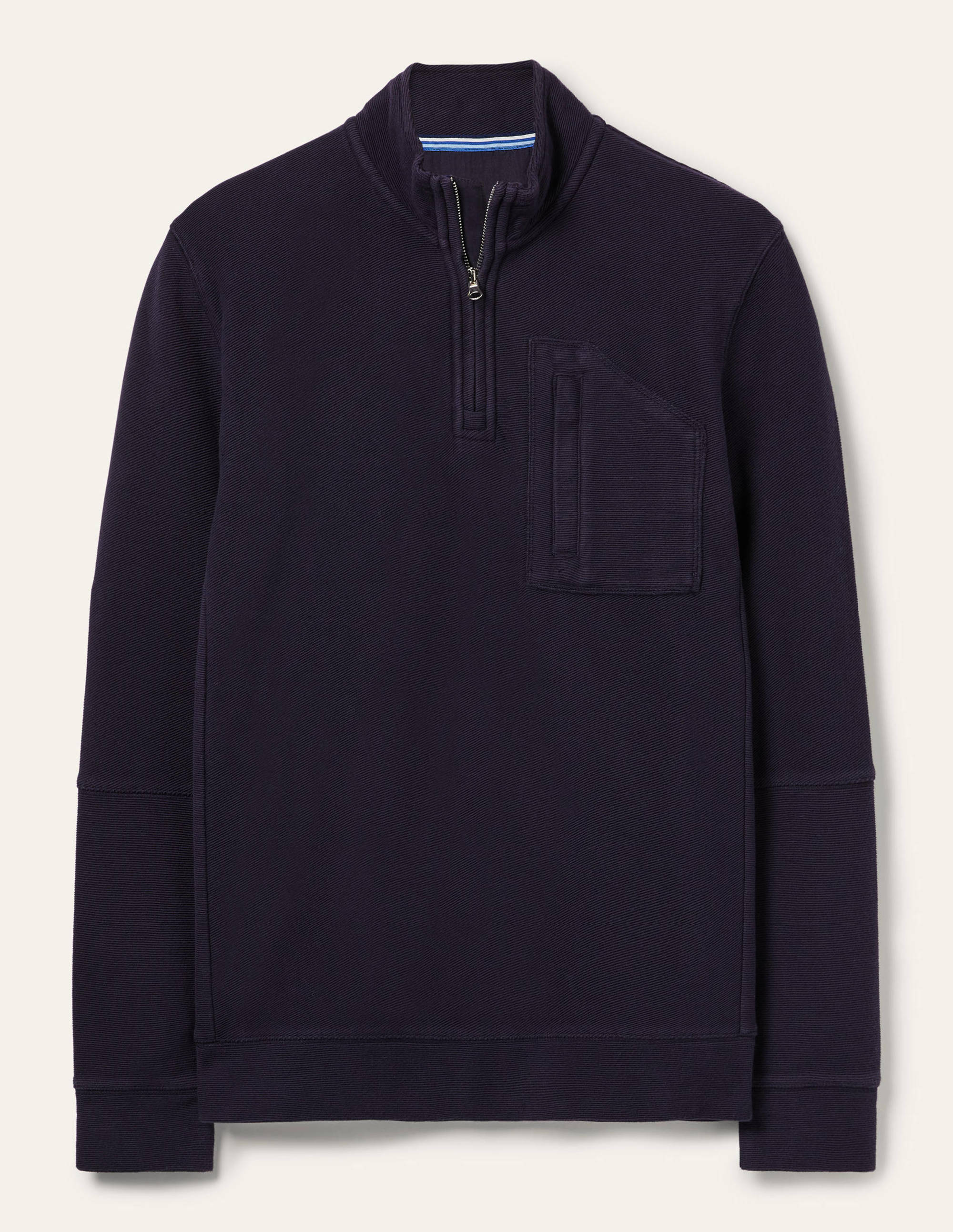Winsford Twill Half-Zip Top-Navy - Image 5