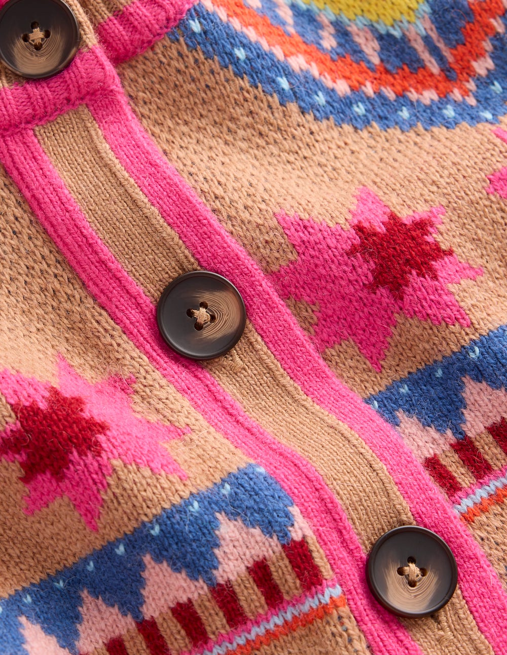 Abi Jacquard Cardigan-Camel Melange, Hearts - Image 6