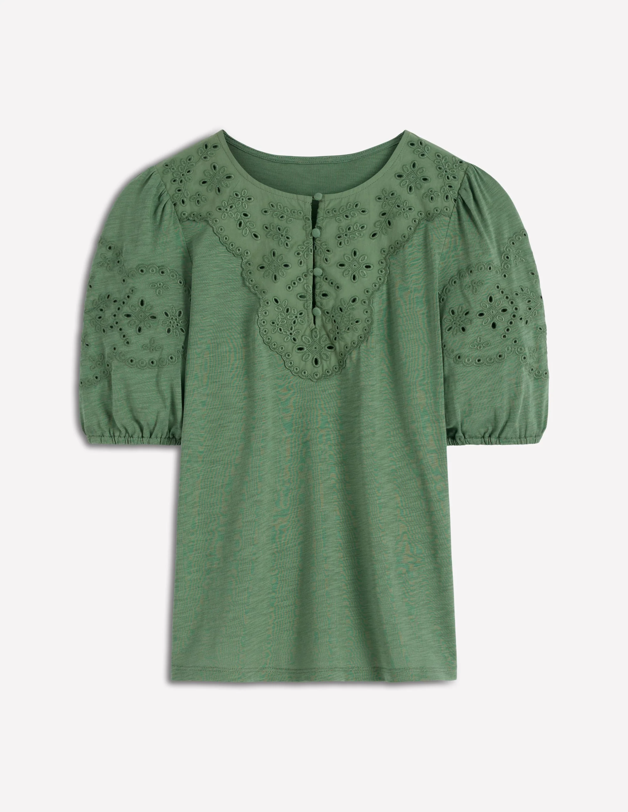 Ada Broderie Mix Top-Willow Green - Image 4